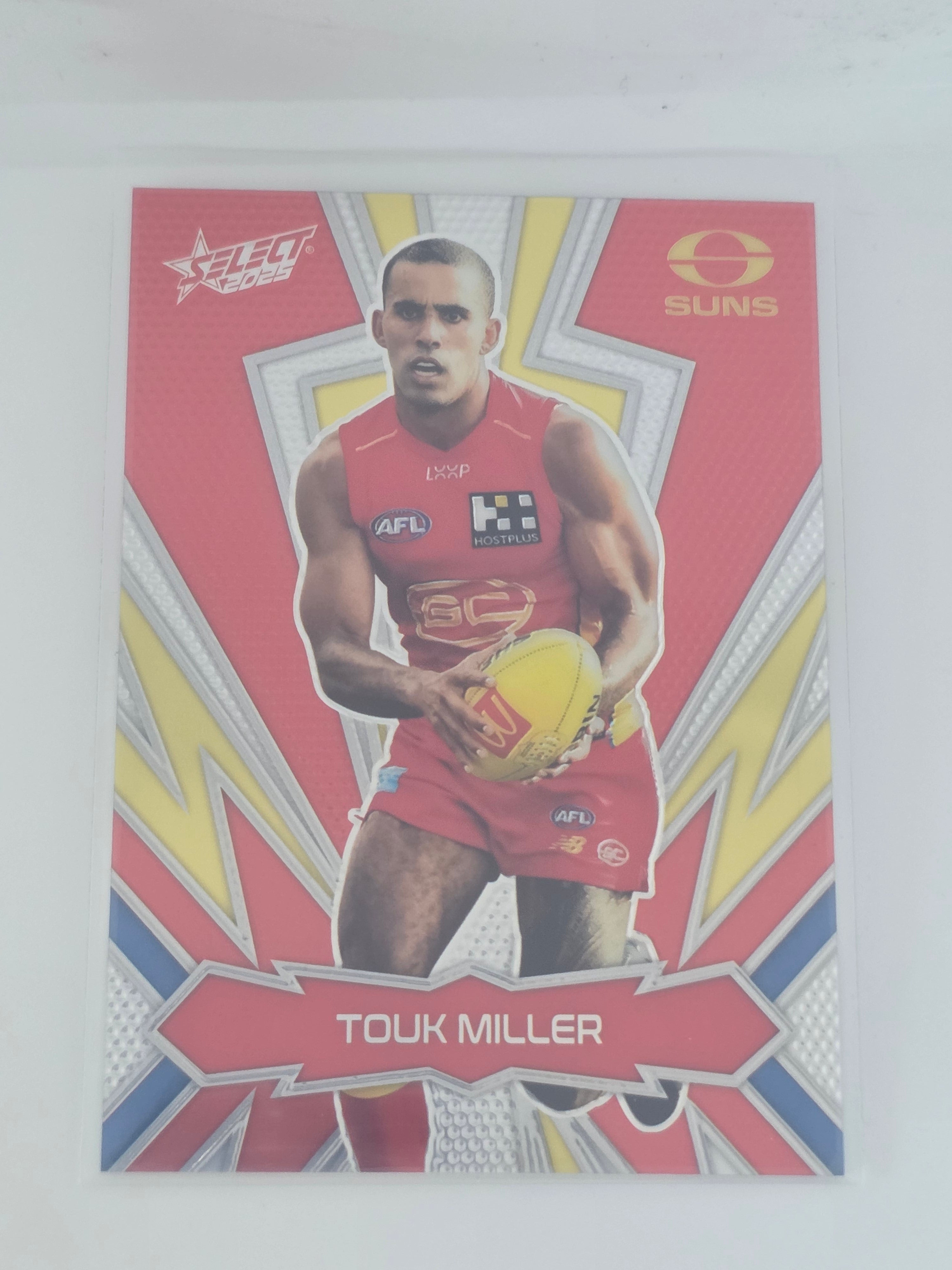 AFL Footy Stars 2025 Luminous Thunderbolt Gold #LT104 T. Miller Suns #053/399