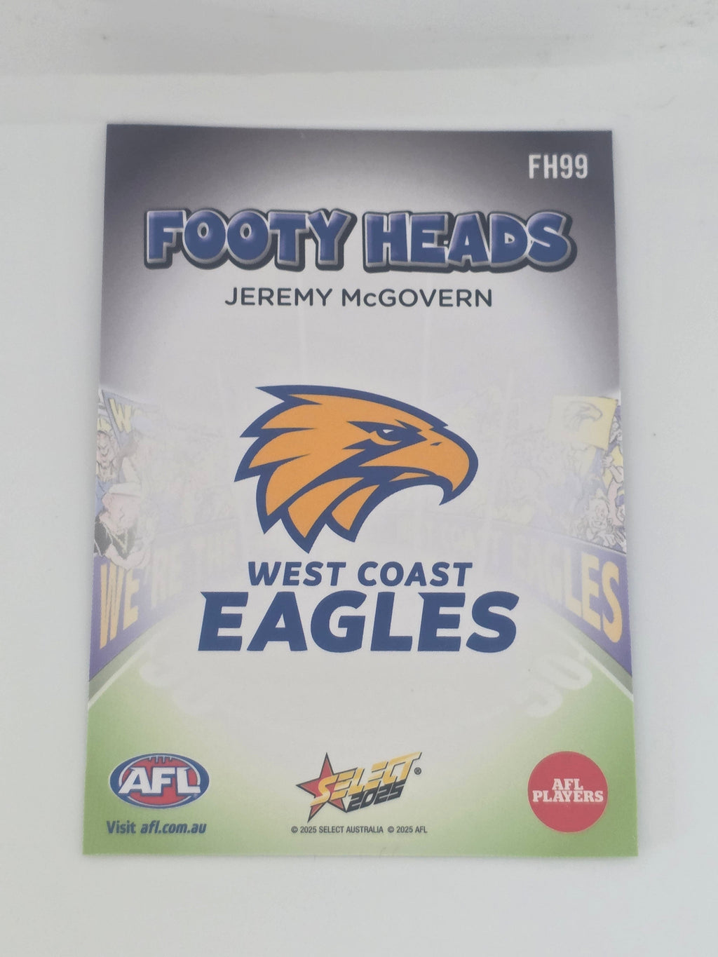 AFL Footy Stars 2025 | Footy Heads | #FH99 | J. McGovern | West Coast Eagles