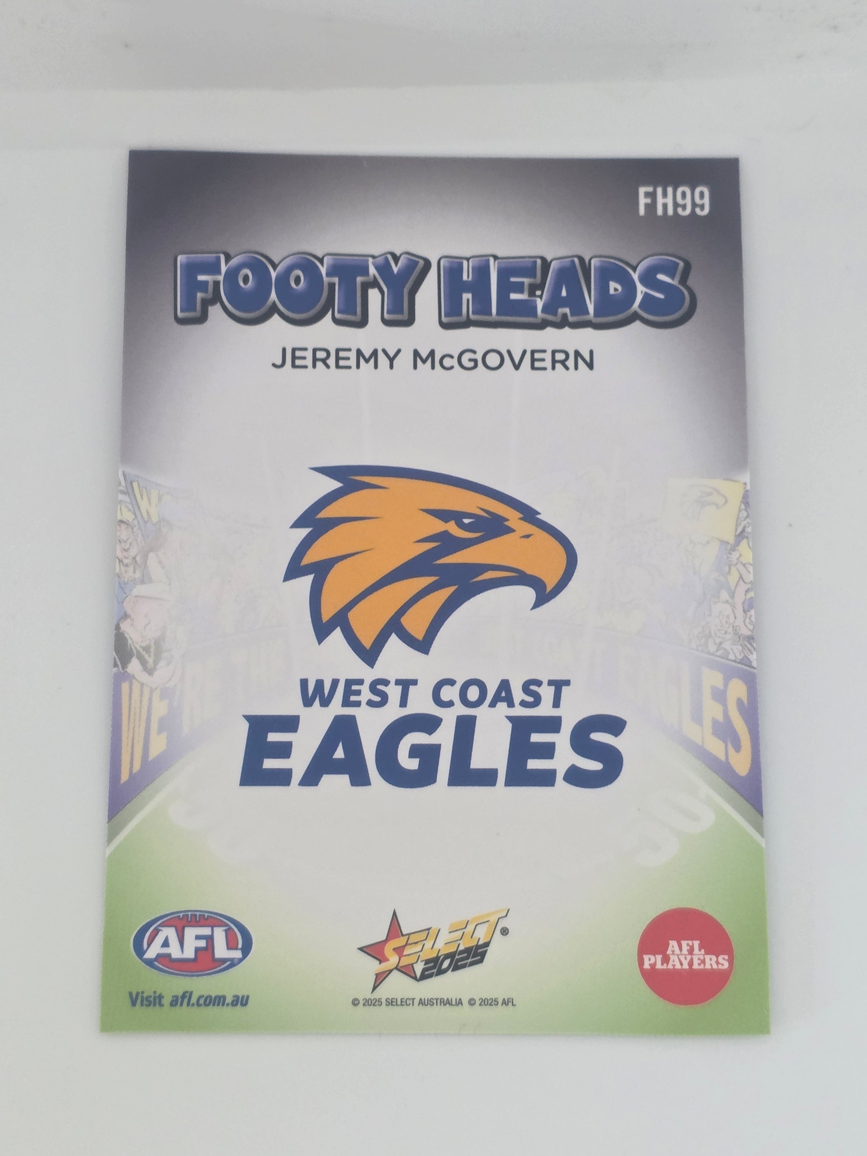 AFL Footy Stars 2025 | Footy Heads | #FH99 | J. McGovern | West Coast Eagles