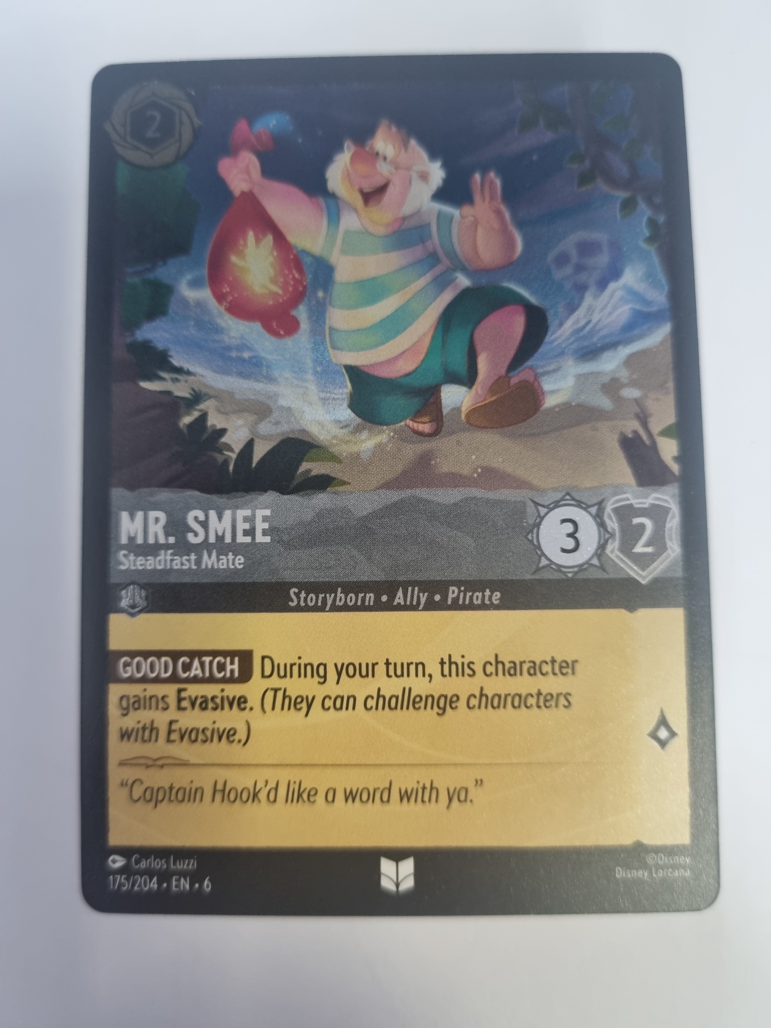 Lorcana Azurite Sea - COLDFOIL - Mr. Smee - Steadfast Mate - #175/204 - Uncommon