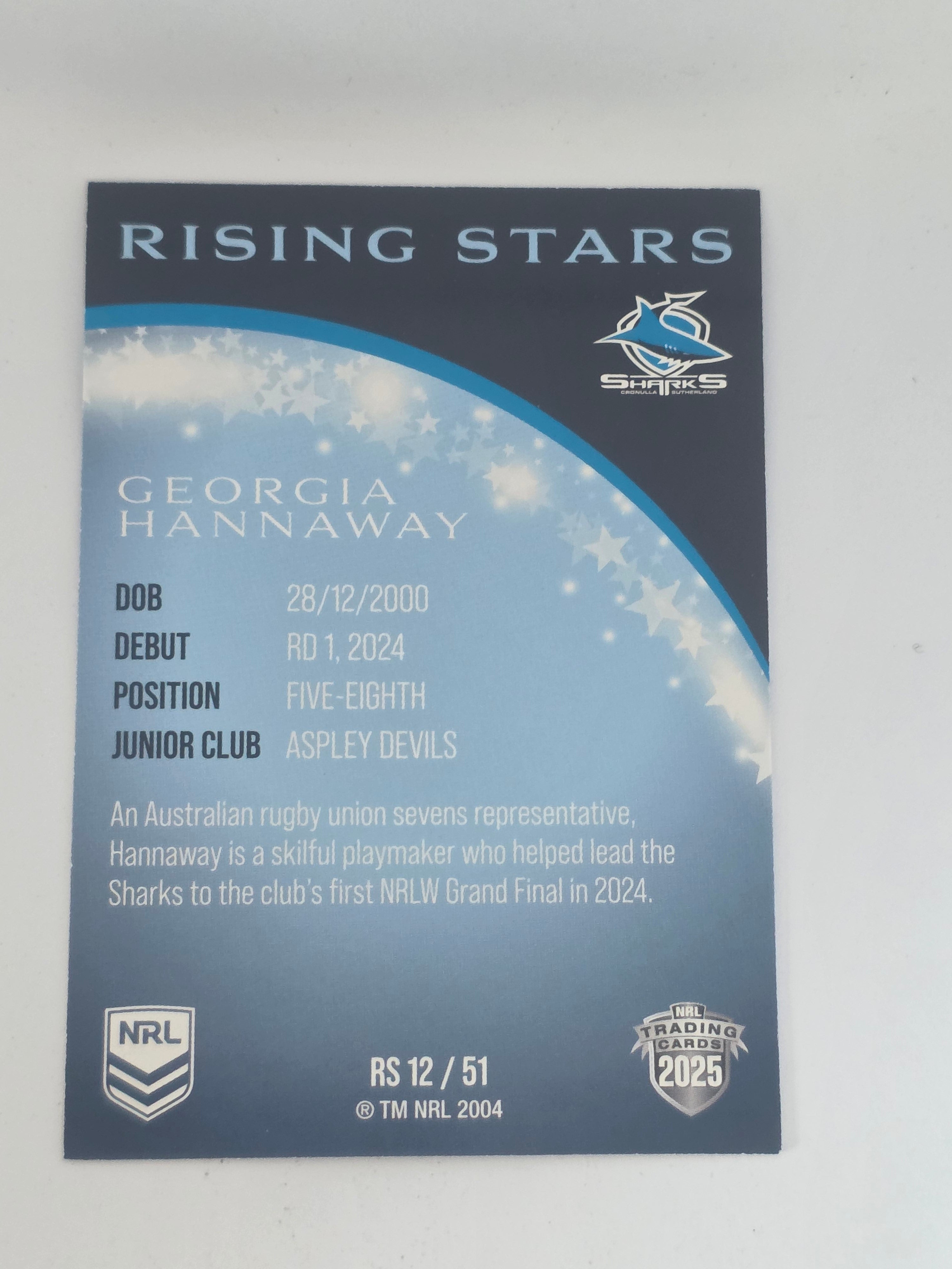 NRL 2025 Traders | Rising Stars | #RS12 | Georgia Hannaway | Sharks