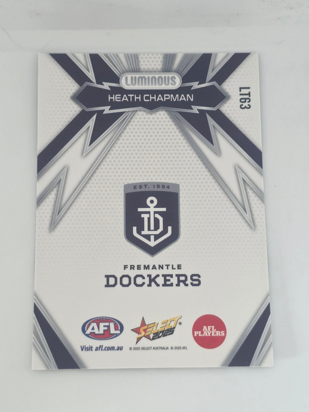 AFL Footy Stars 2025 | Luminous Thunderbolt | #LT63 | H. Chapman | Fremantle