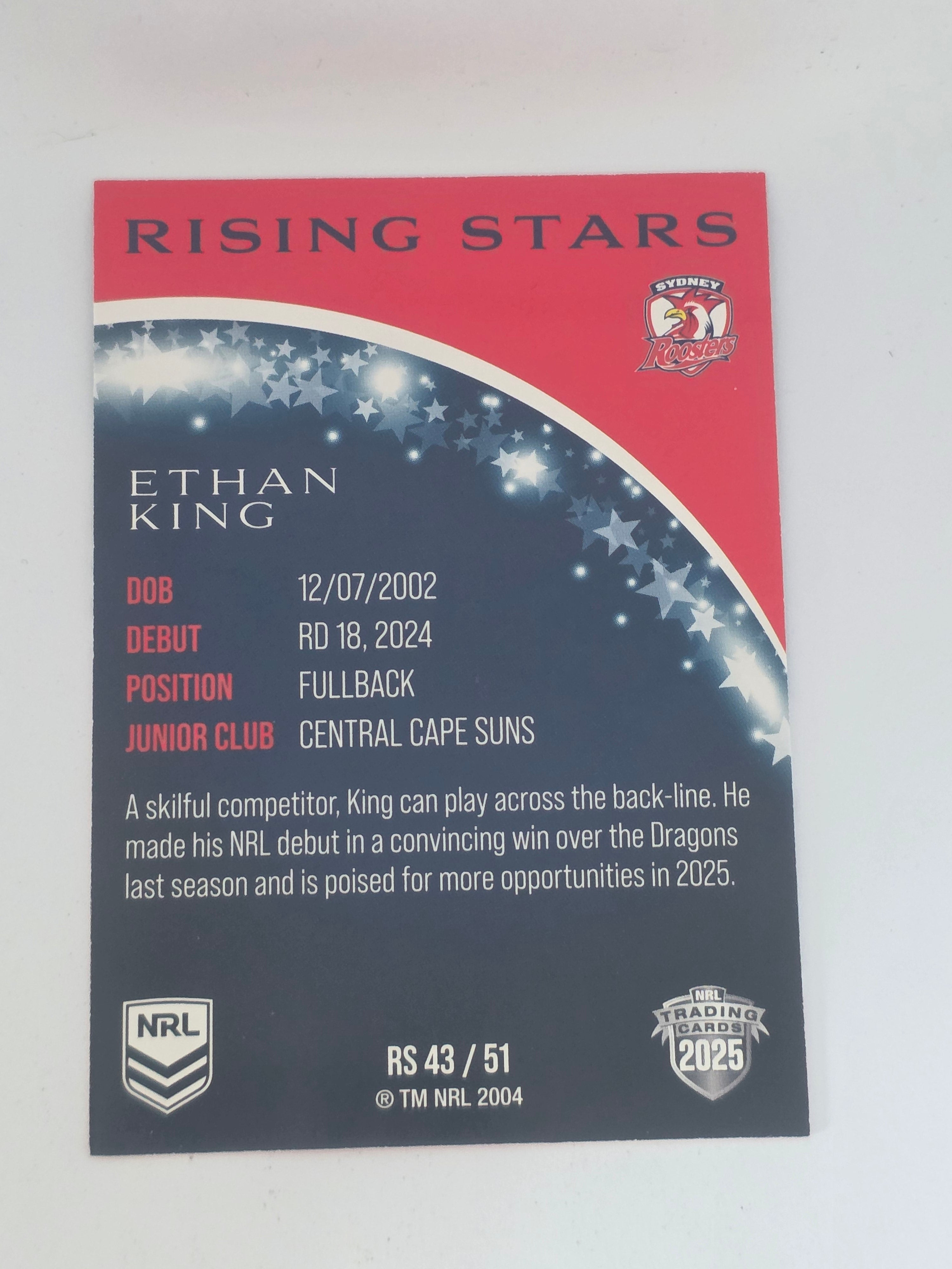 NRL 2025 Traders | Rising Stars | #RS43 | Ethan King | Roosters