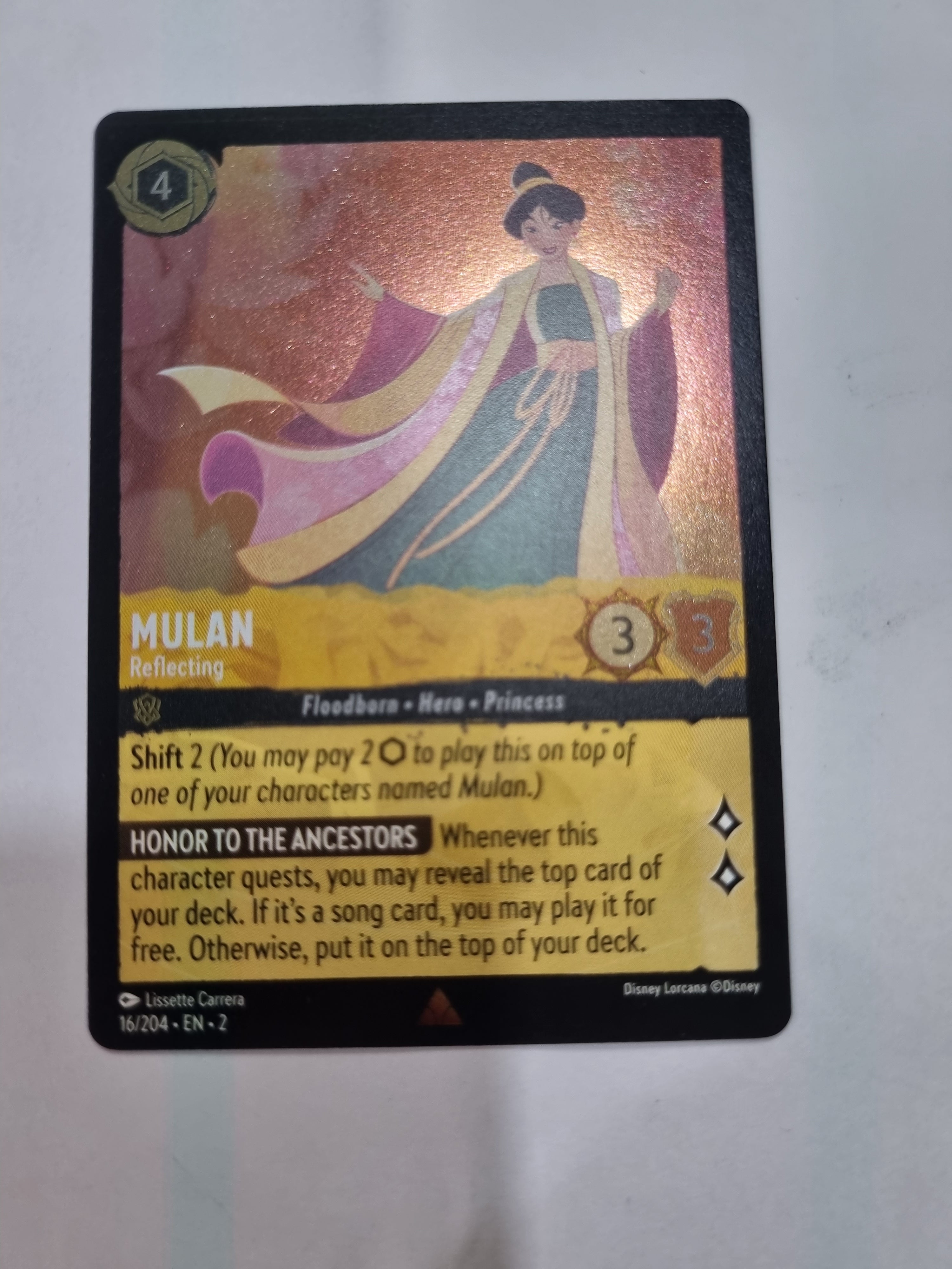 Lorcana - Floodborn - #16/204 - Coldfoil - Mulan - Reflecting - Rare