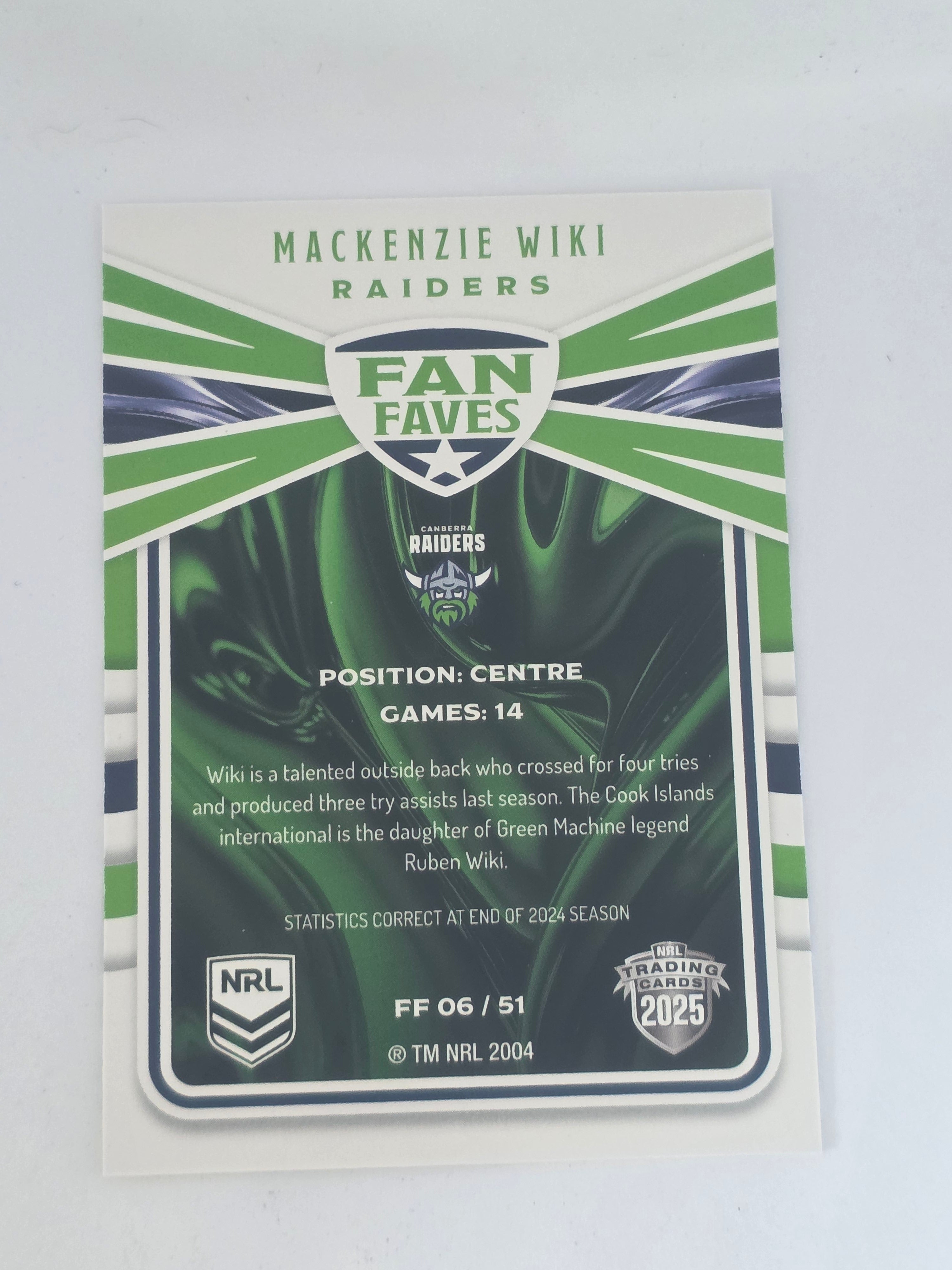 NRL 2025 Traders | Fan Favourites | #FF6 | Mackenzie Wiki | Raiders
