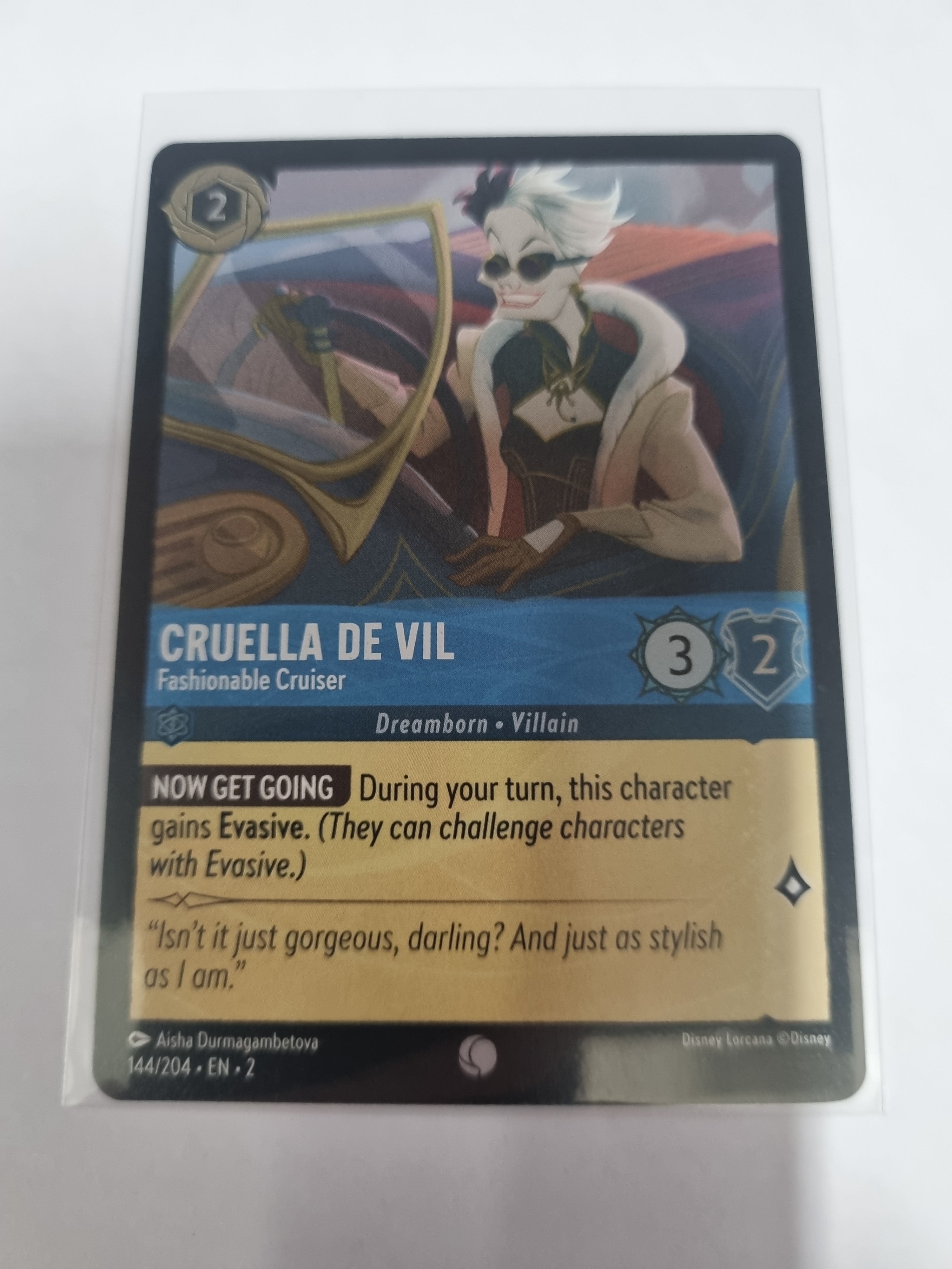 Lorcana - Floodborn - #144/204 - Coldfoil Cruella De Vil Fashionable Cruiser Common