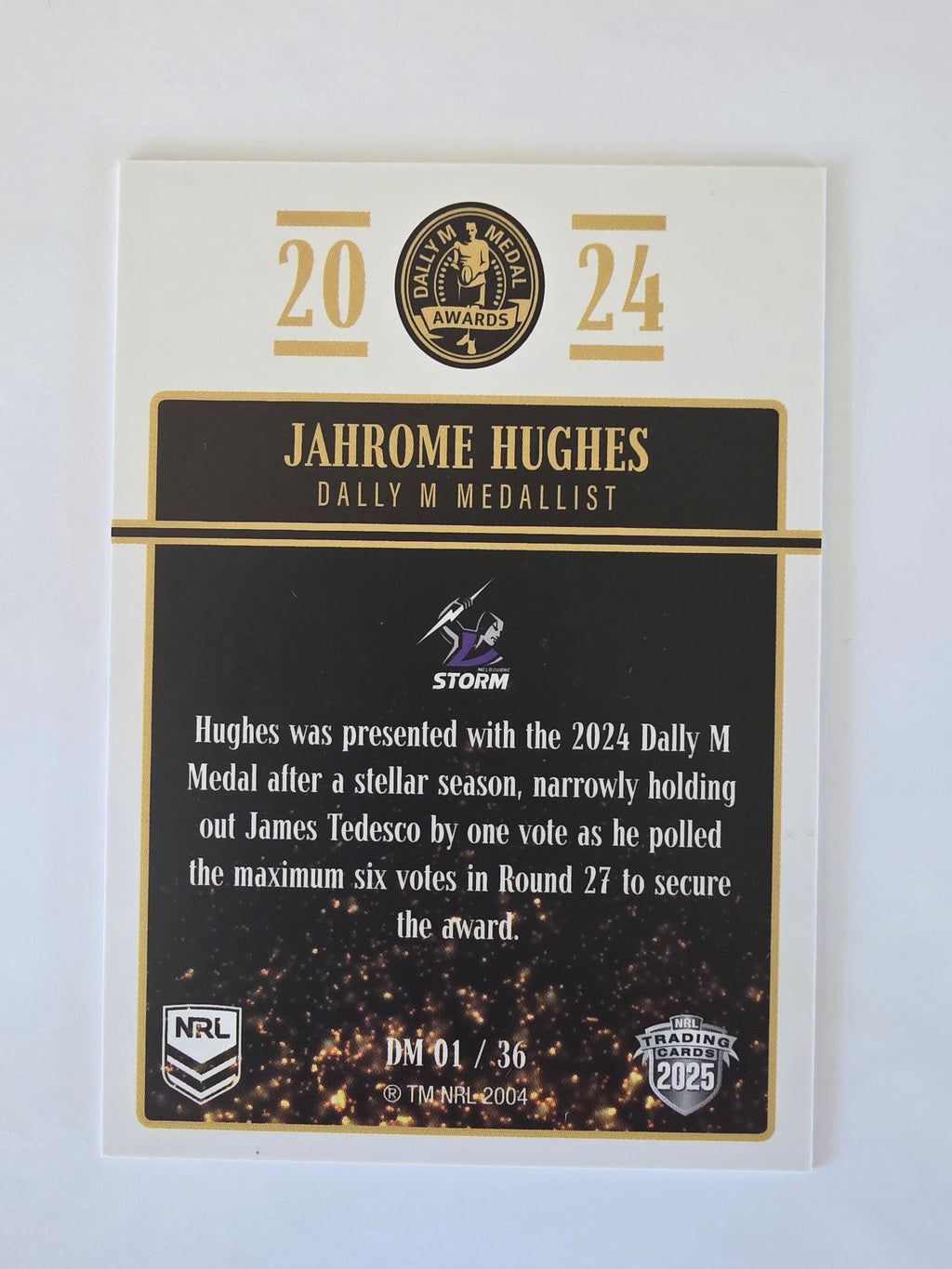 NRL 2025 Elite | 2024 Dally M Awards | #DM01 | Jahrome Hughes | Storm