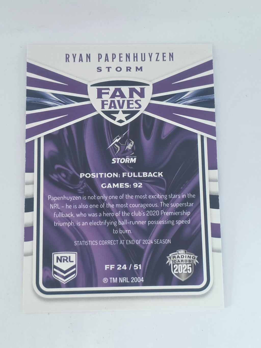 NRL 2025 Traders | Fan Favourites | #FF24 | Ryan Papenhuyzen | Storm