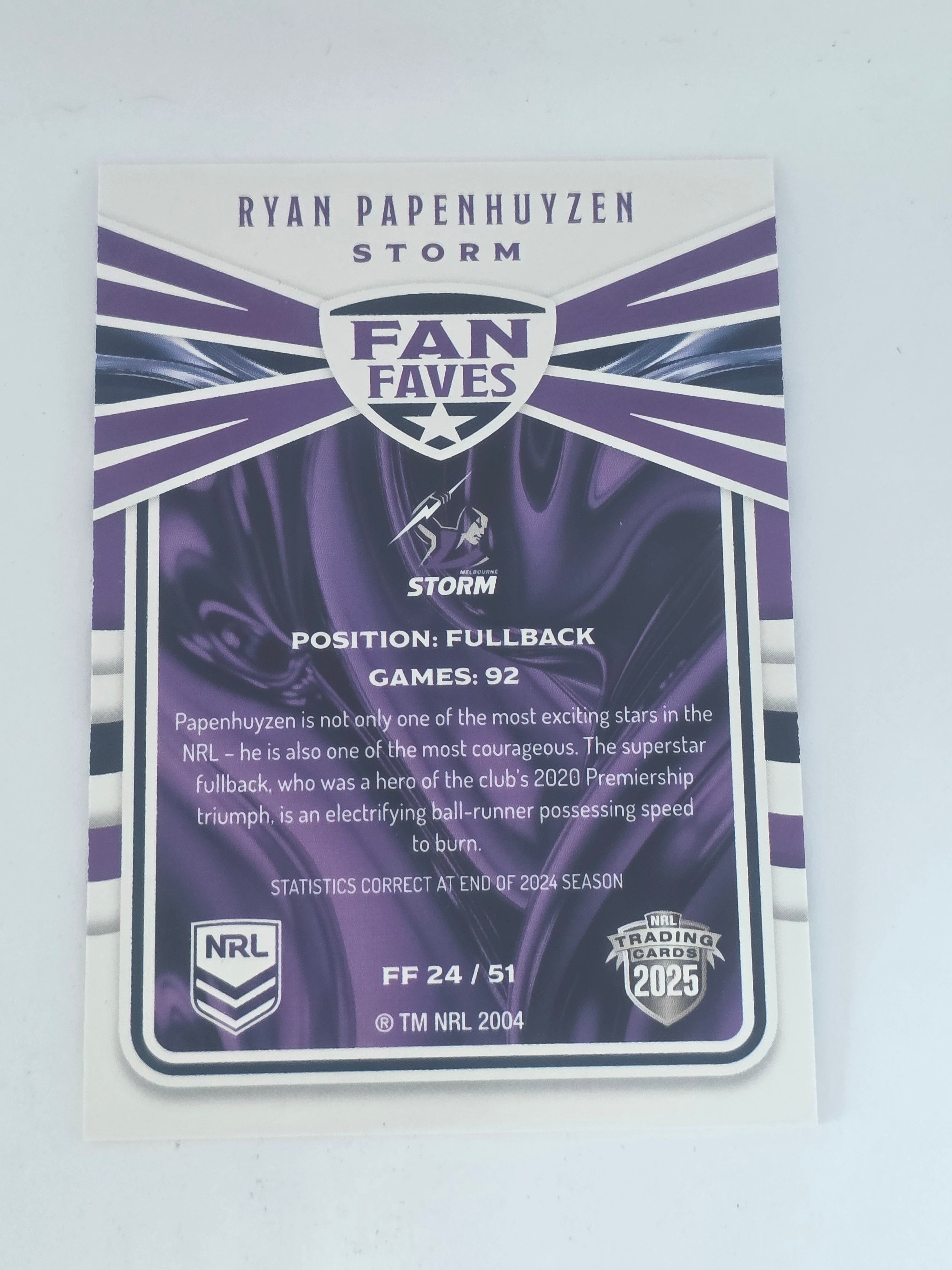 NRL 2025 Traders | Fan Favourites | #FF24 | Ryan Papenhuyzen | Storm