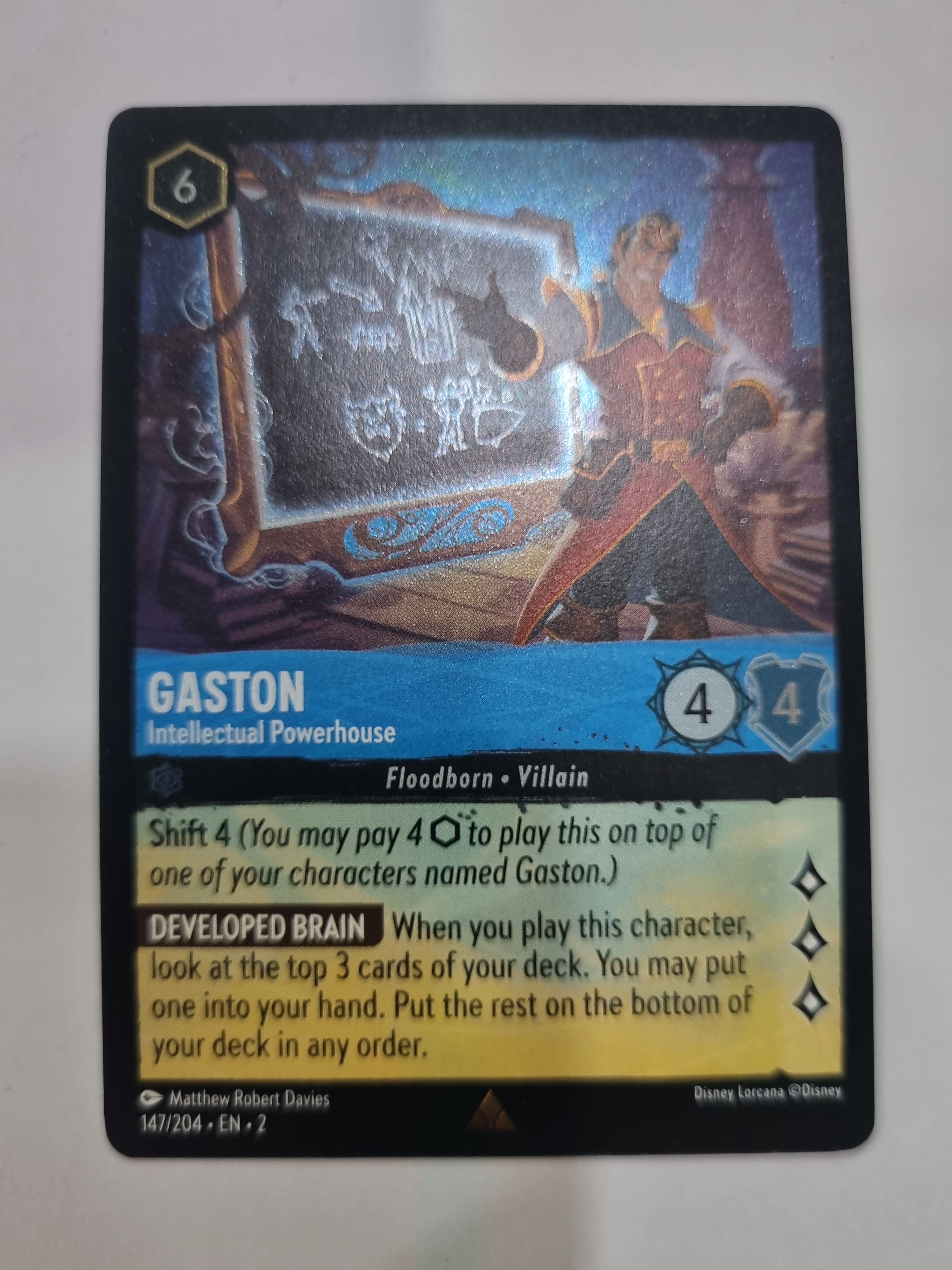 Lorcana - Floodborn - #147/204 - Coldfoil - Gaston - Intellectual Powerhouse - Rare