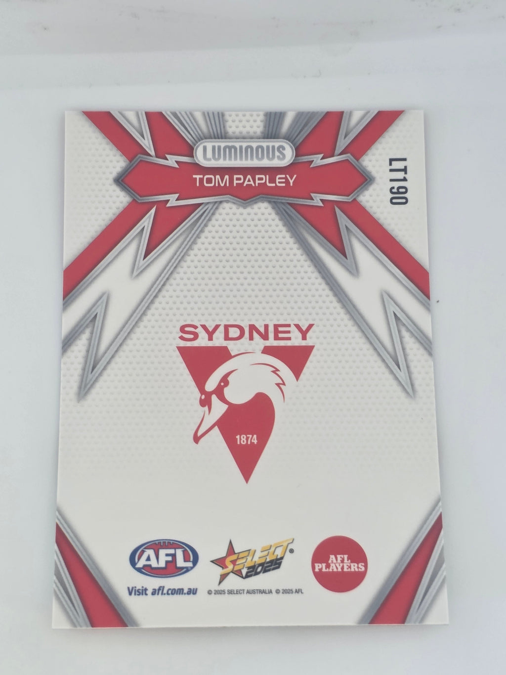 AFL Footy Stars 2025 | Luminous Thunderbolt | #LT190 | T. Papley | Sydney Swans