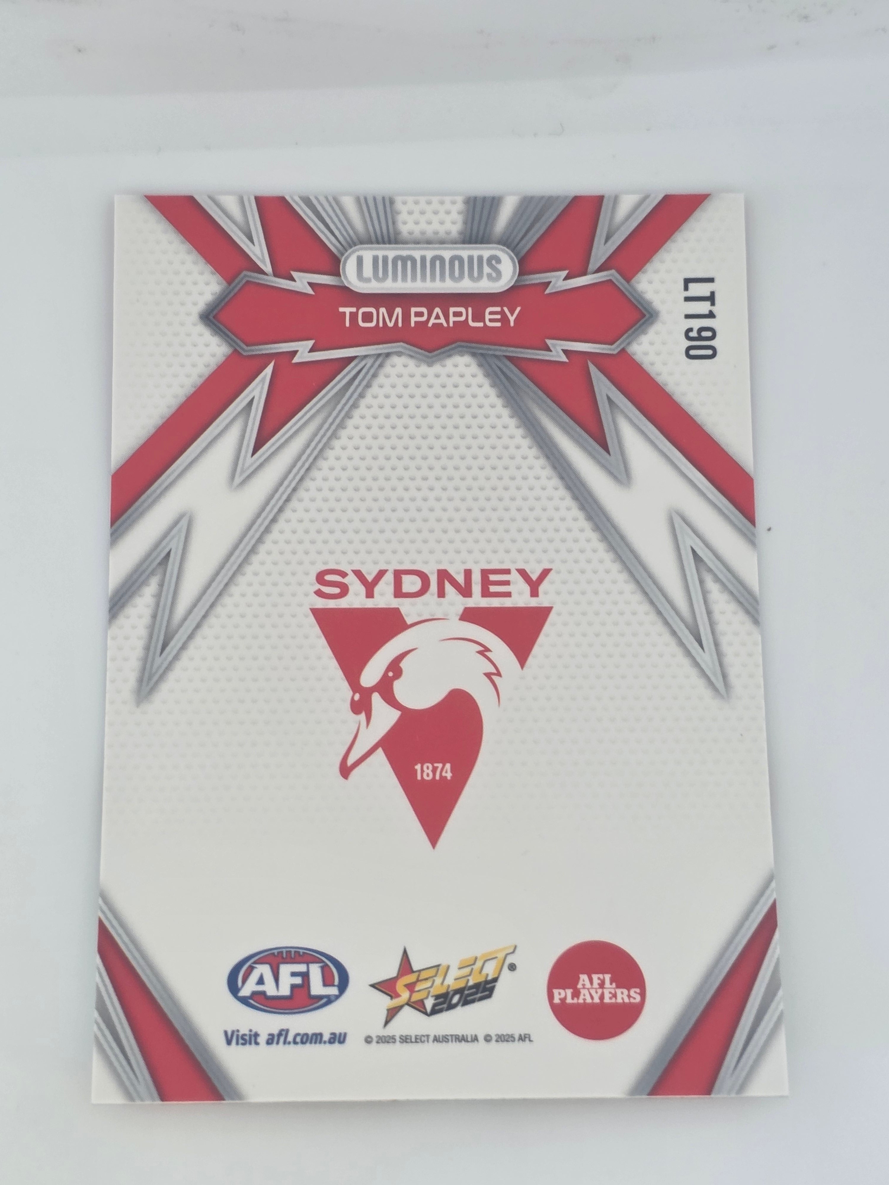 AFL Footy Stars 2025 | Luminous Thunderbolt | #LT190 | T. Papley | Sydney Swans