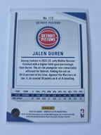 2023-24 Panini Donruss Elite - #112 - Jalen Duren - Detroit Pistons