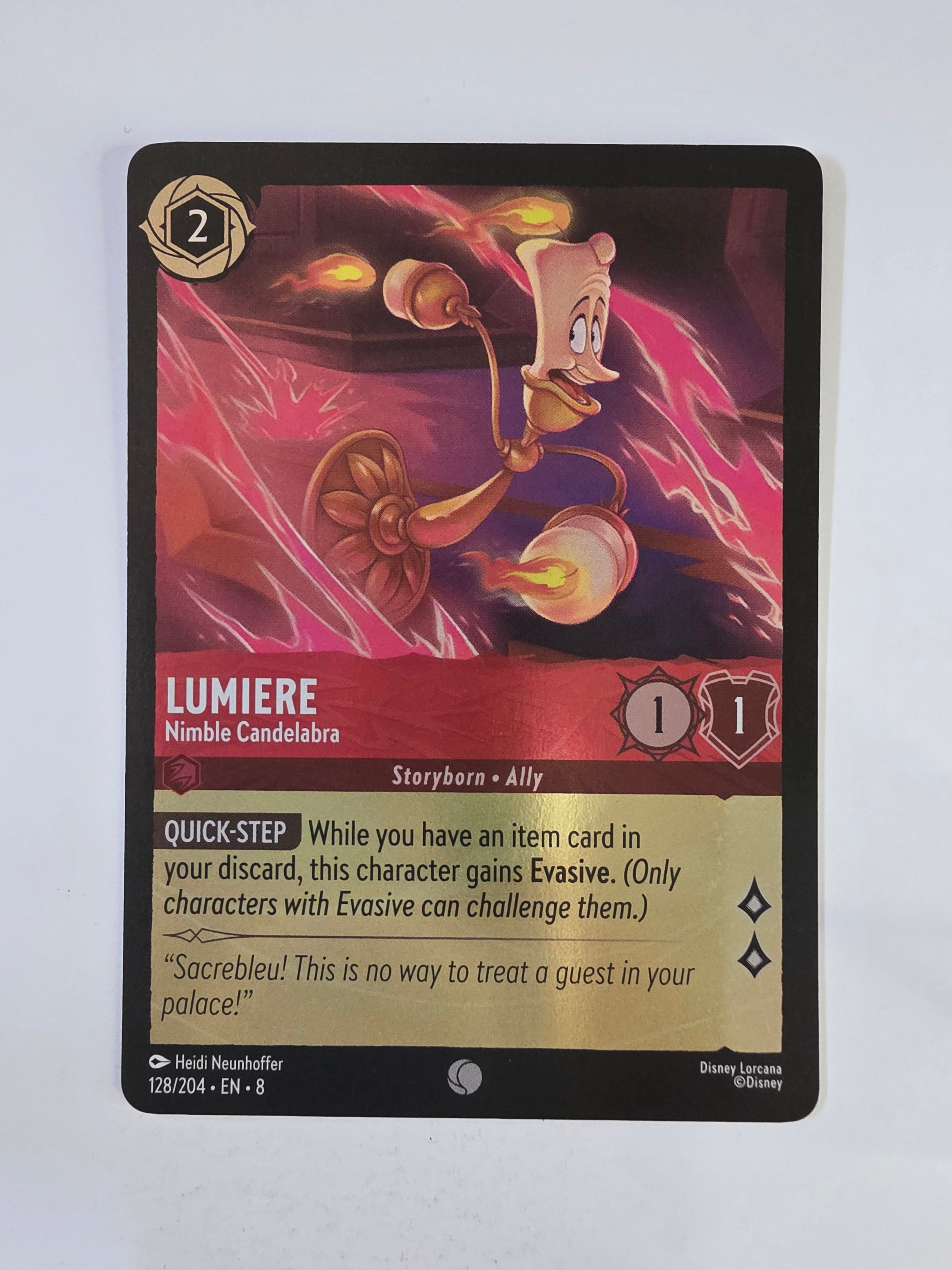 Disney Lorcana Reign of Jafar | Coldfoil | Lumiere Nimble Candelabra | #128 | Common