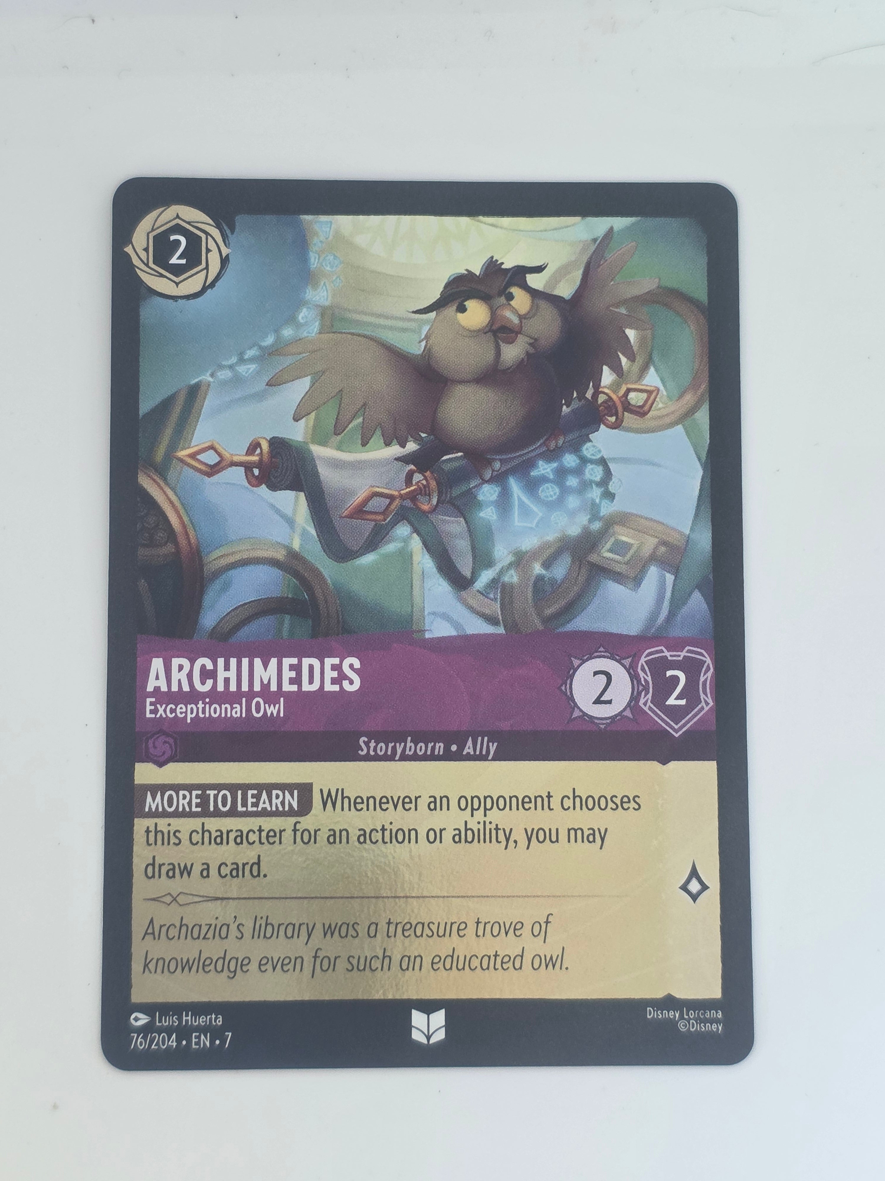 Lorcana | Archazia's Island COLDFOIL #76/204 Archimedes - Exceptional Owl | U/C