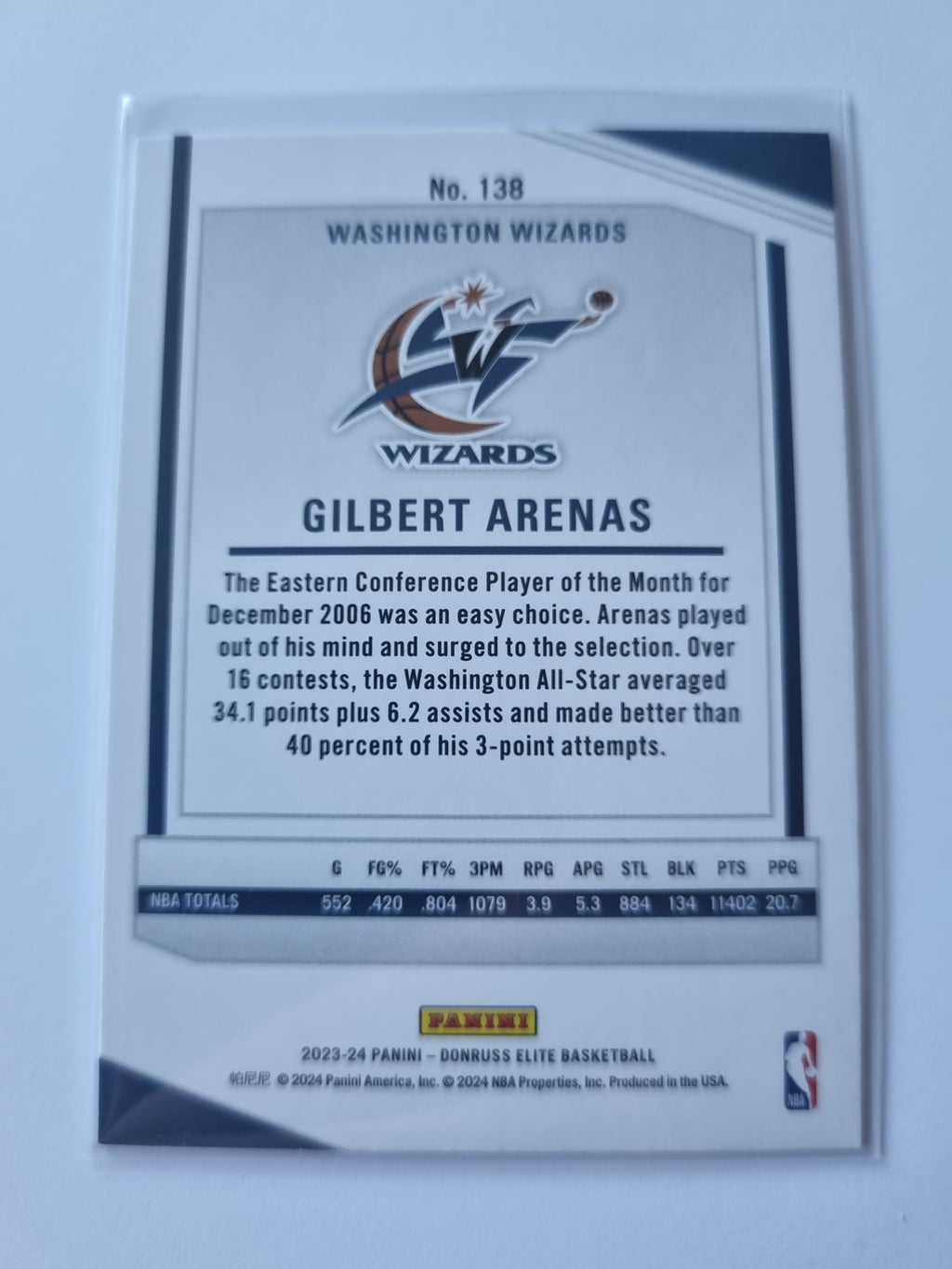 2023-24 Panini Donruss Elite - #138 - Gilbert Arenas - Washington Wizards