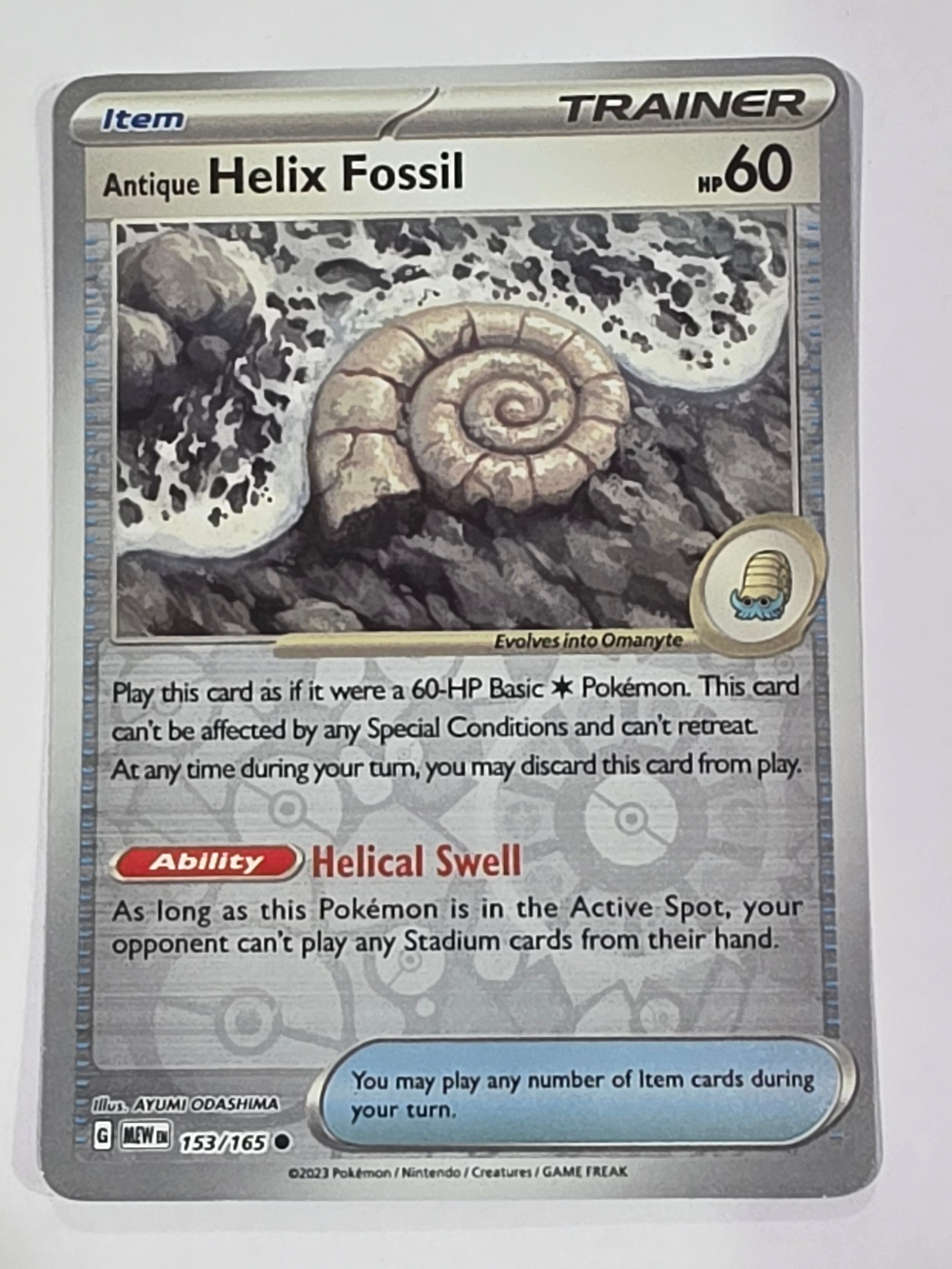 Pokemon TCG - Pokemon 151 - #153/165 - Reverse Holo Antique Helix Fossil Common