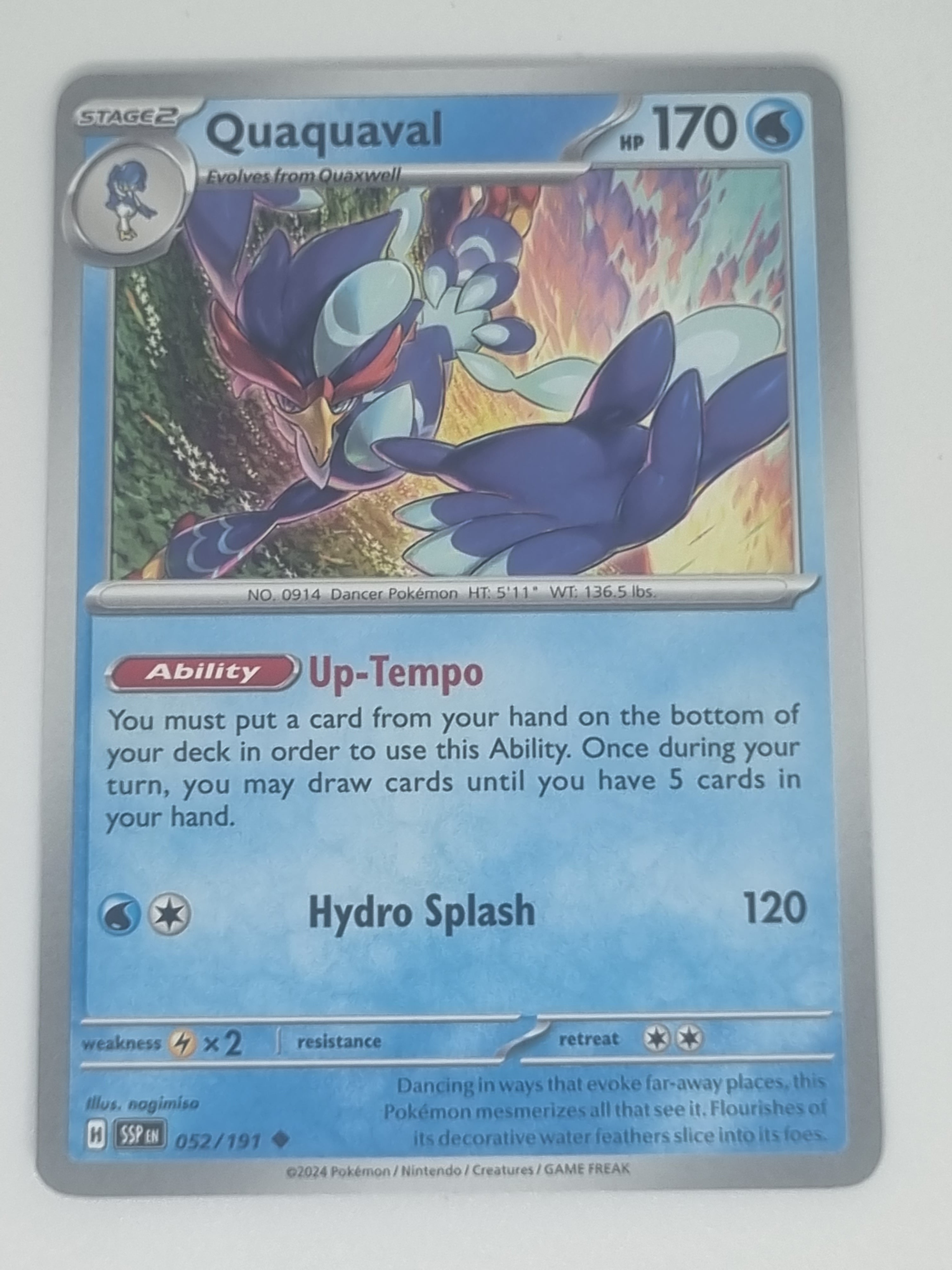 Pokemon TCG - Surging Sparks - #052/191 - Quaquaval - Uncommon