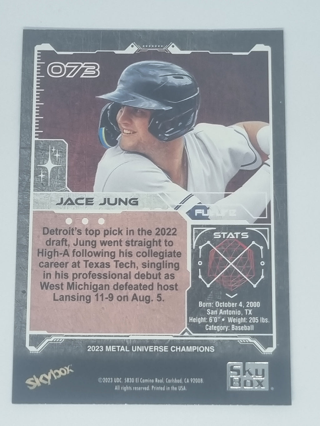 2023 Skybox Metal Universe Champions - #073 - Jace Jung