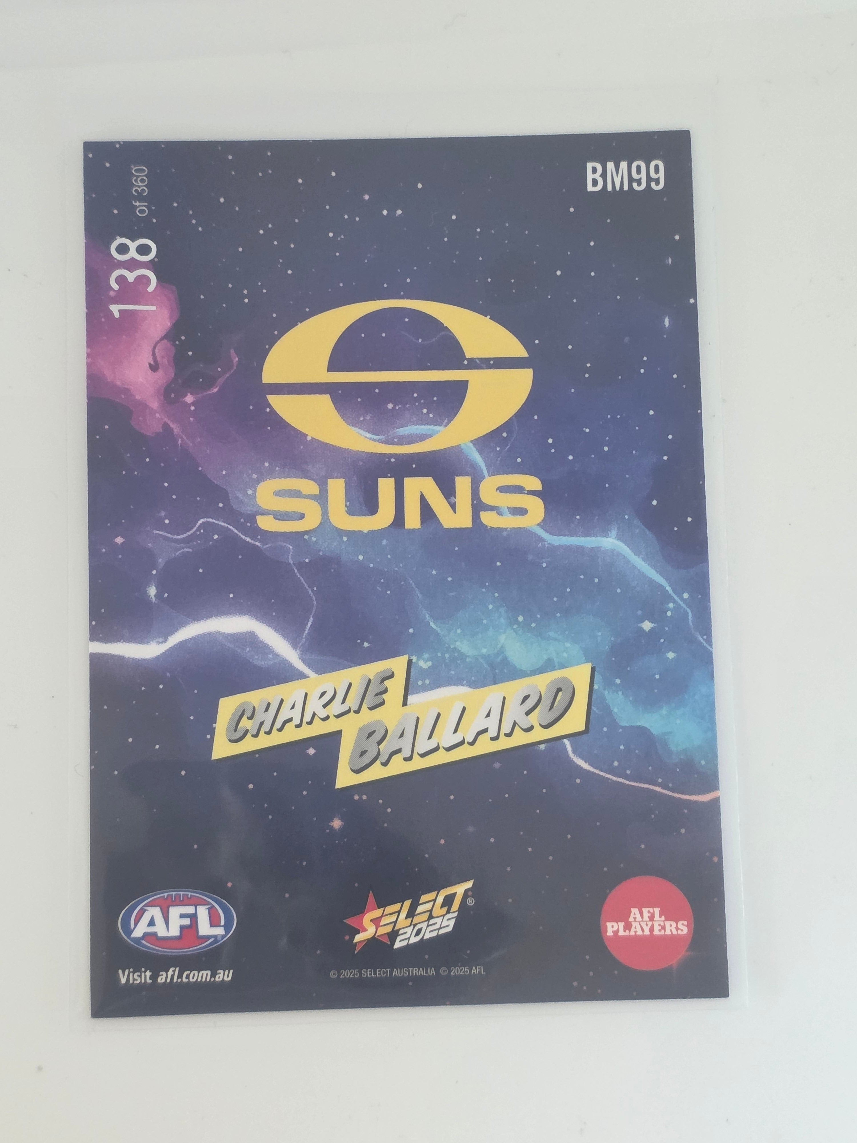 AFL Footy Stars 2025 | Booom | #BM99 | C. Ballard | Gold Coast Suns | #138/360