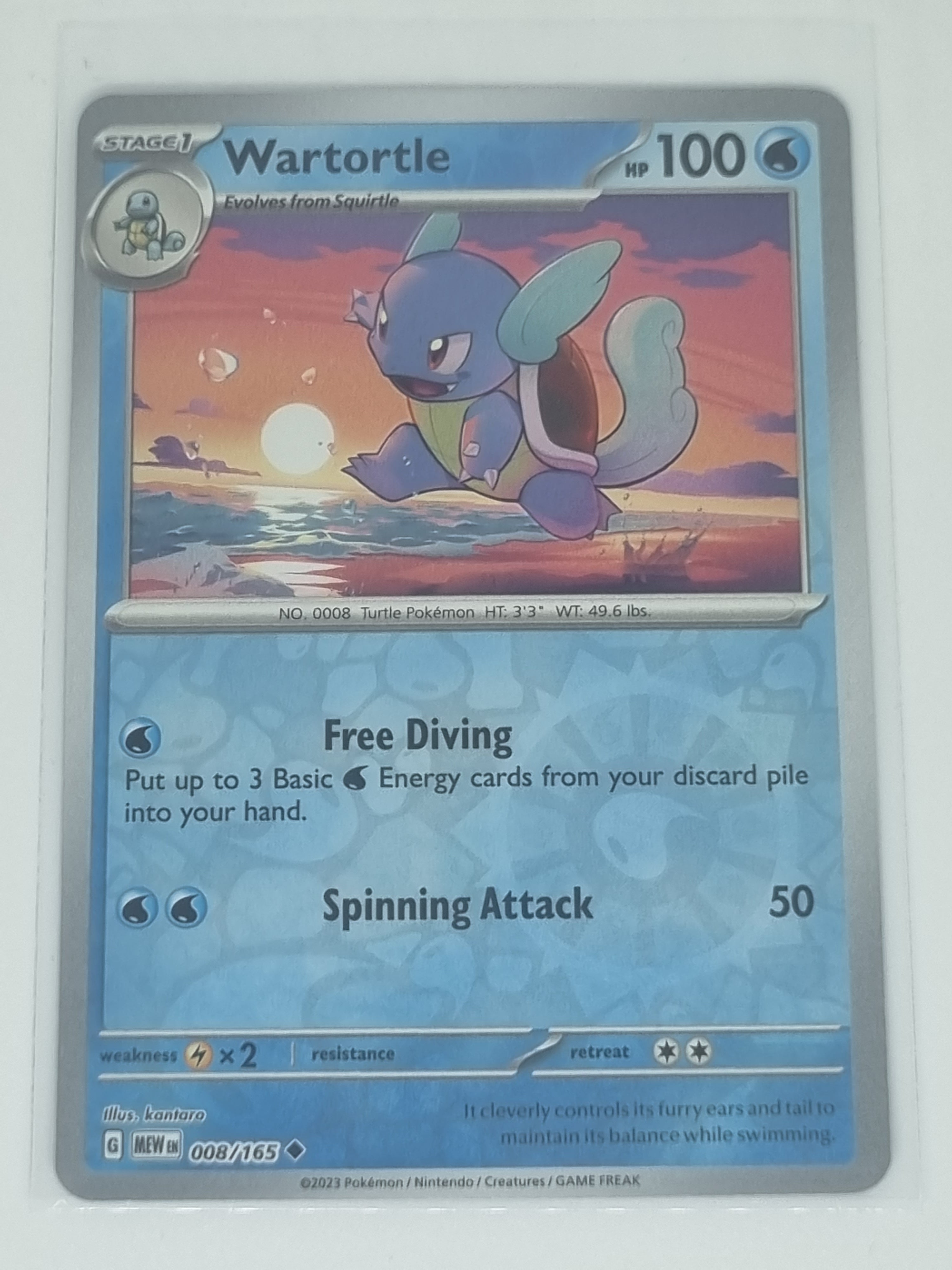 Pokemon TCG - Pokemon 151 - #008/165 - Reverse Holo - Wartortle - Uncommon