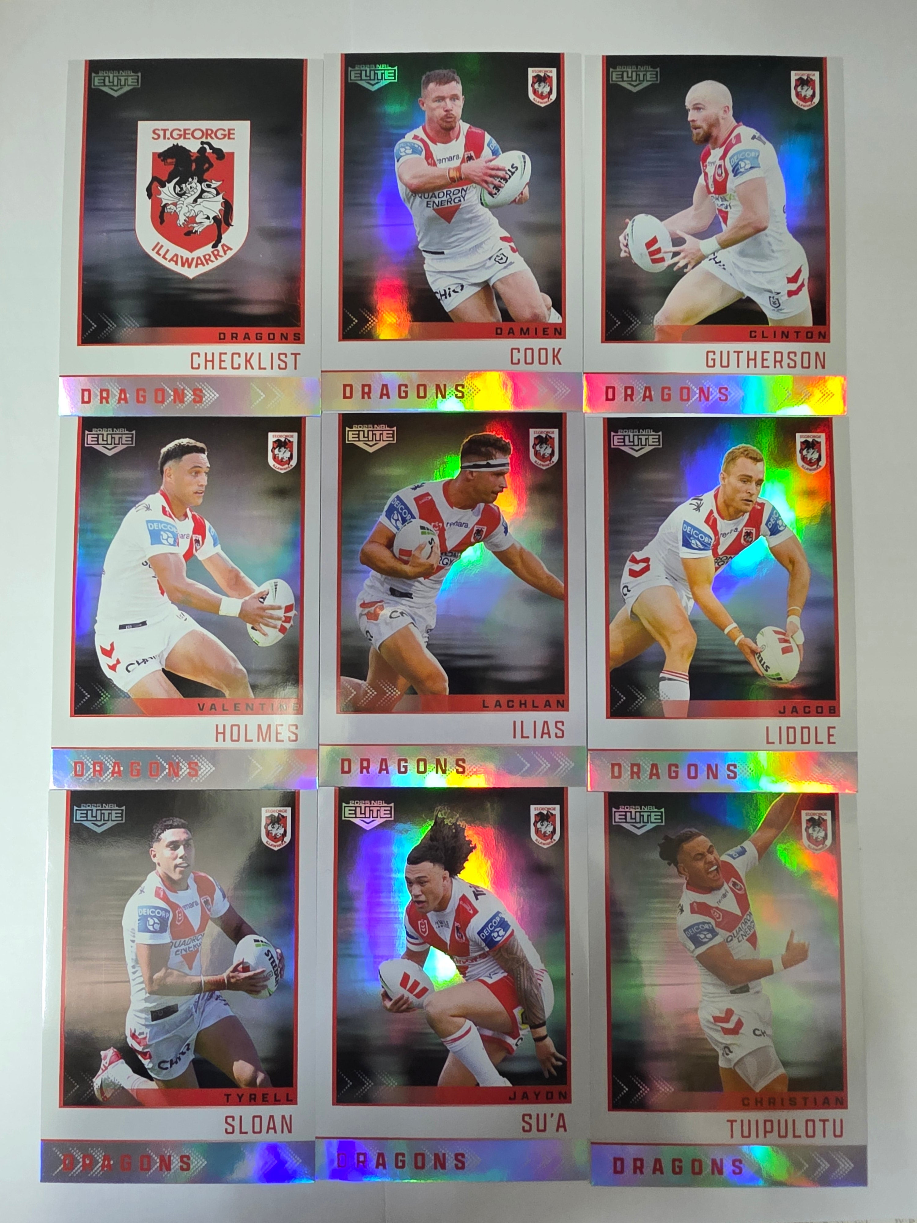 NRL 2025 Elite | Silver Team Set 9 Cards | Dragons