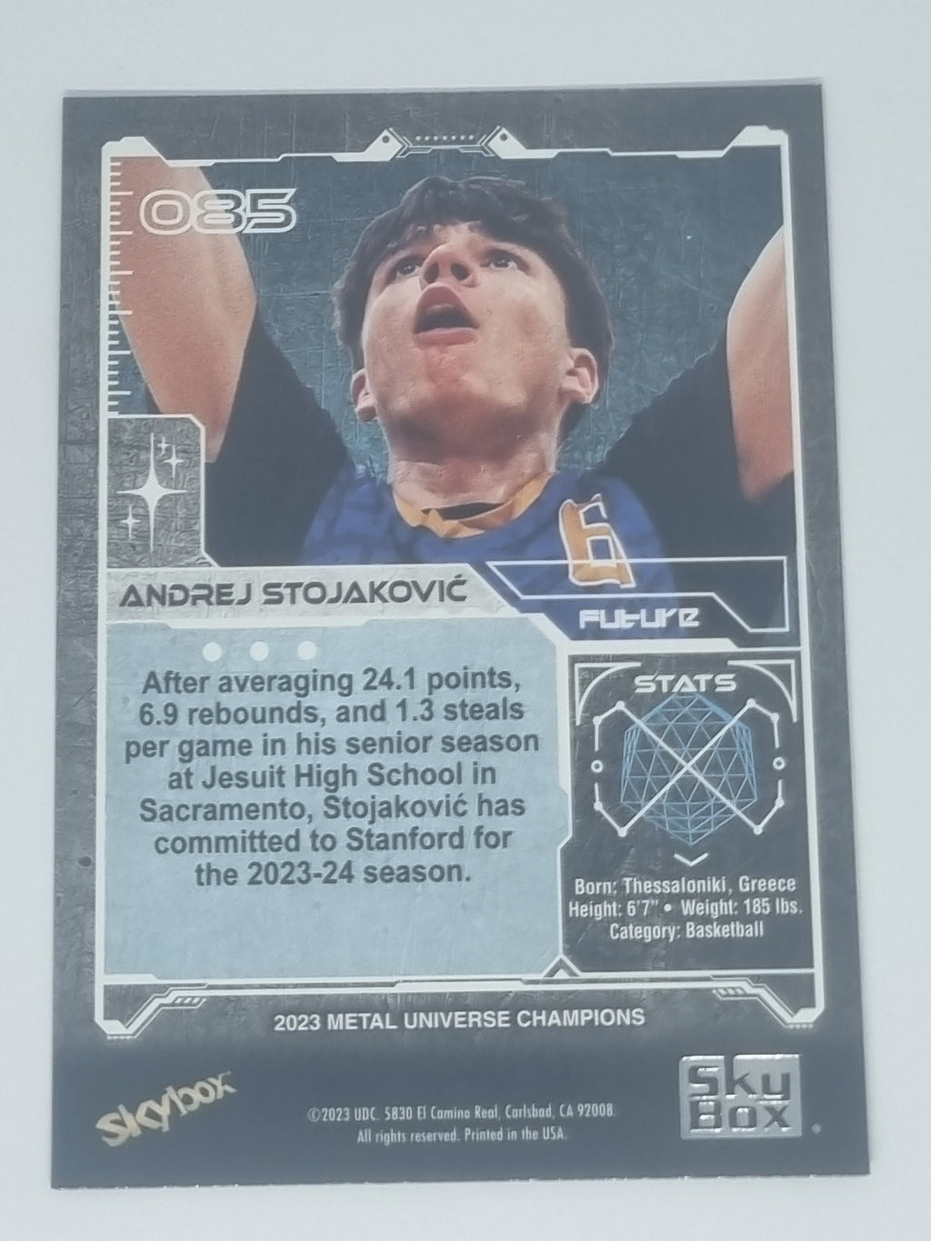 2023 Skybox Metal Universe Champions - #085 - Andrej Stojakovic