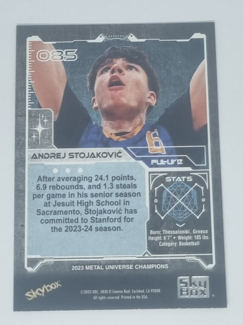 2023 Skybox Metal Universe Champions - #085 - Andrej Stojakovic