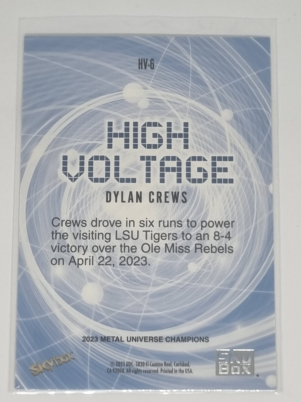 2023 Skybox Metal Universe Champions - High Voltage - #HV-6 - Dylan Crews