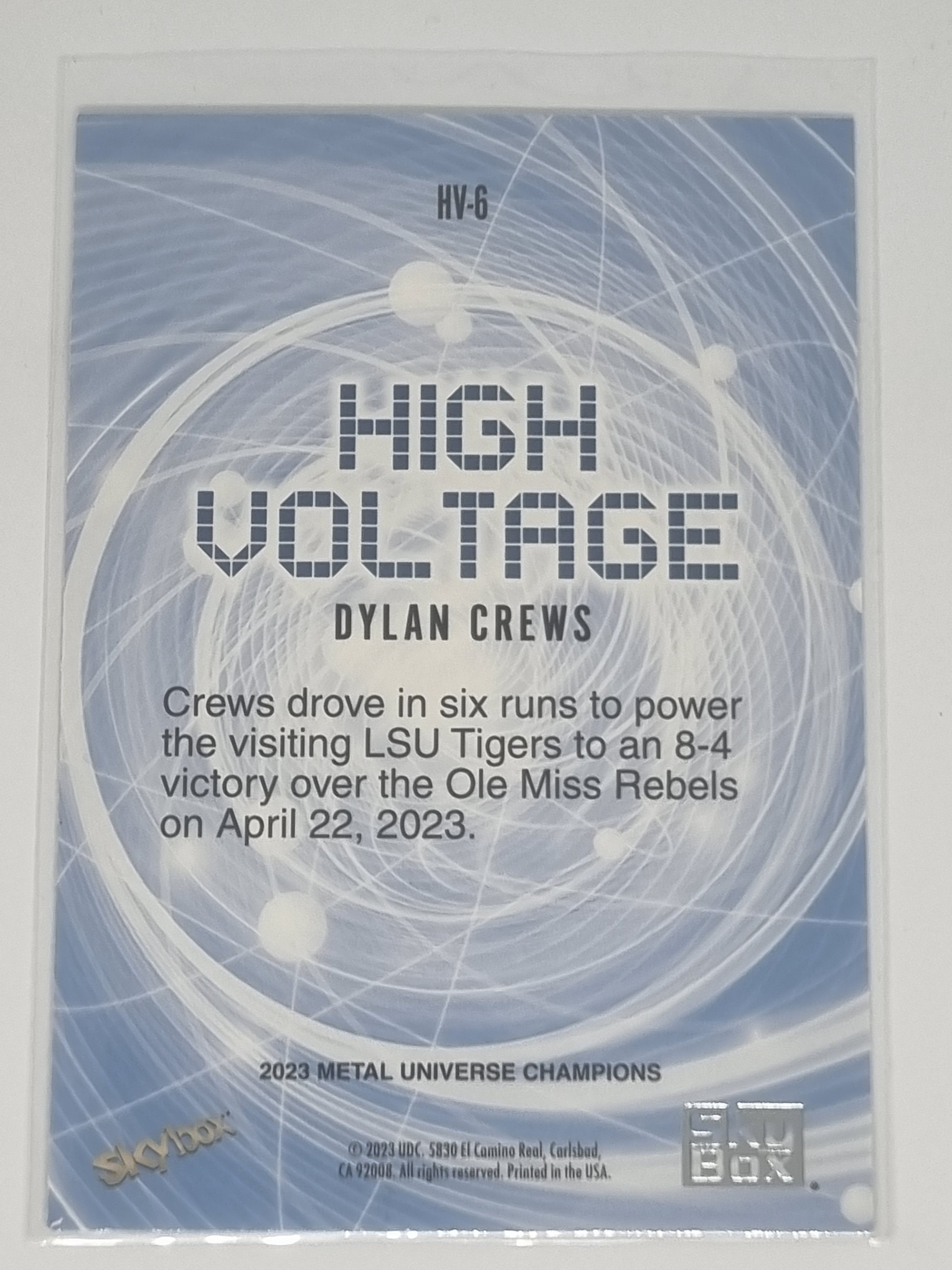 2023 Skybox Metal Universe Champions - High Voltage - #HV-6 - Dylan Crews