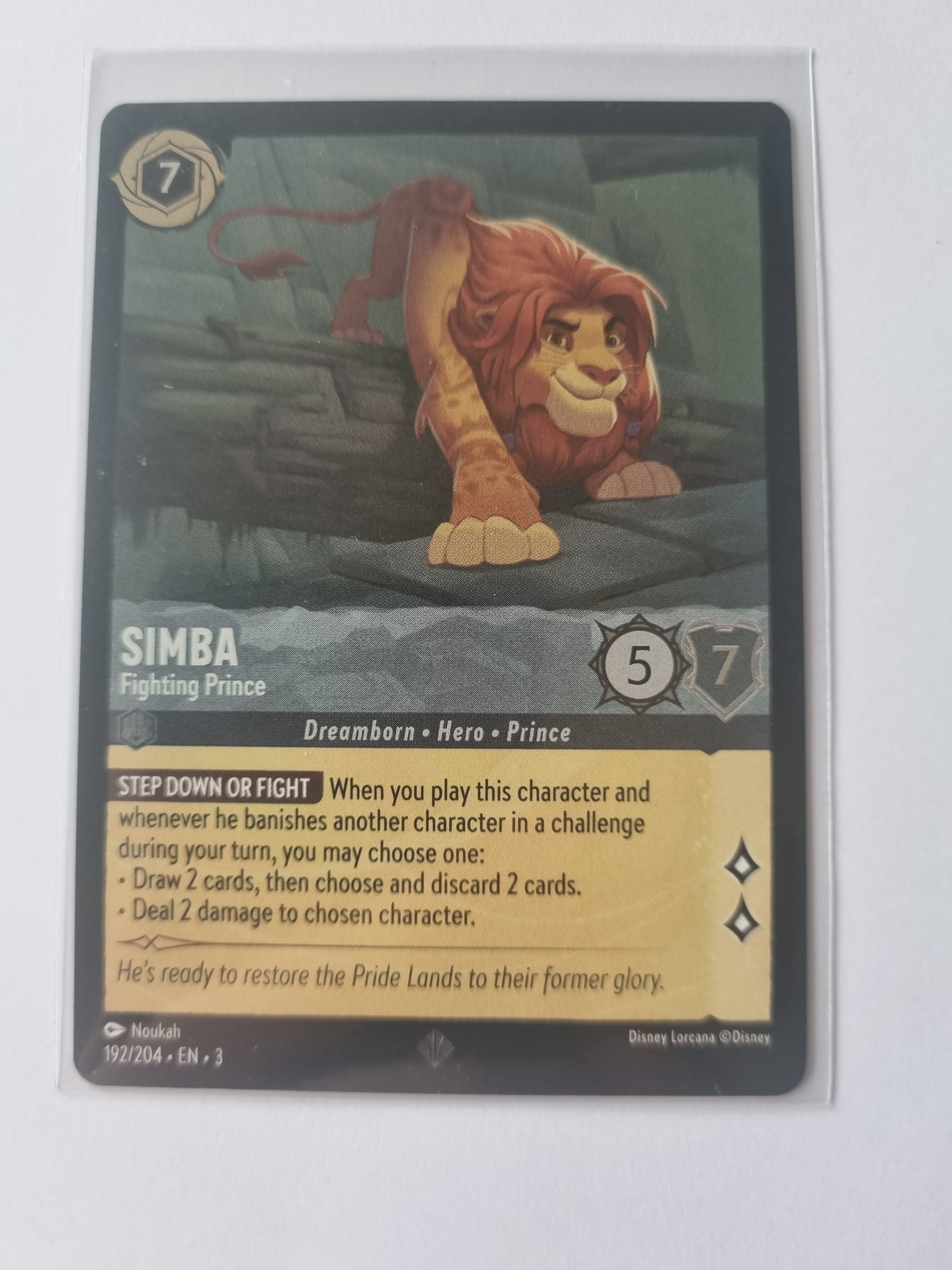 Into the Inklands - Coldfoil - Simba - Fighting Prince 192/204 Super Rare