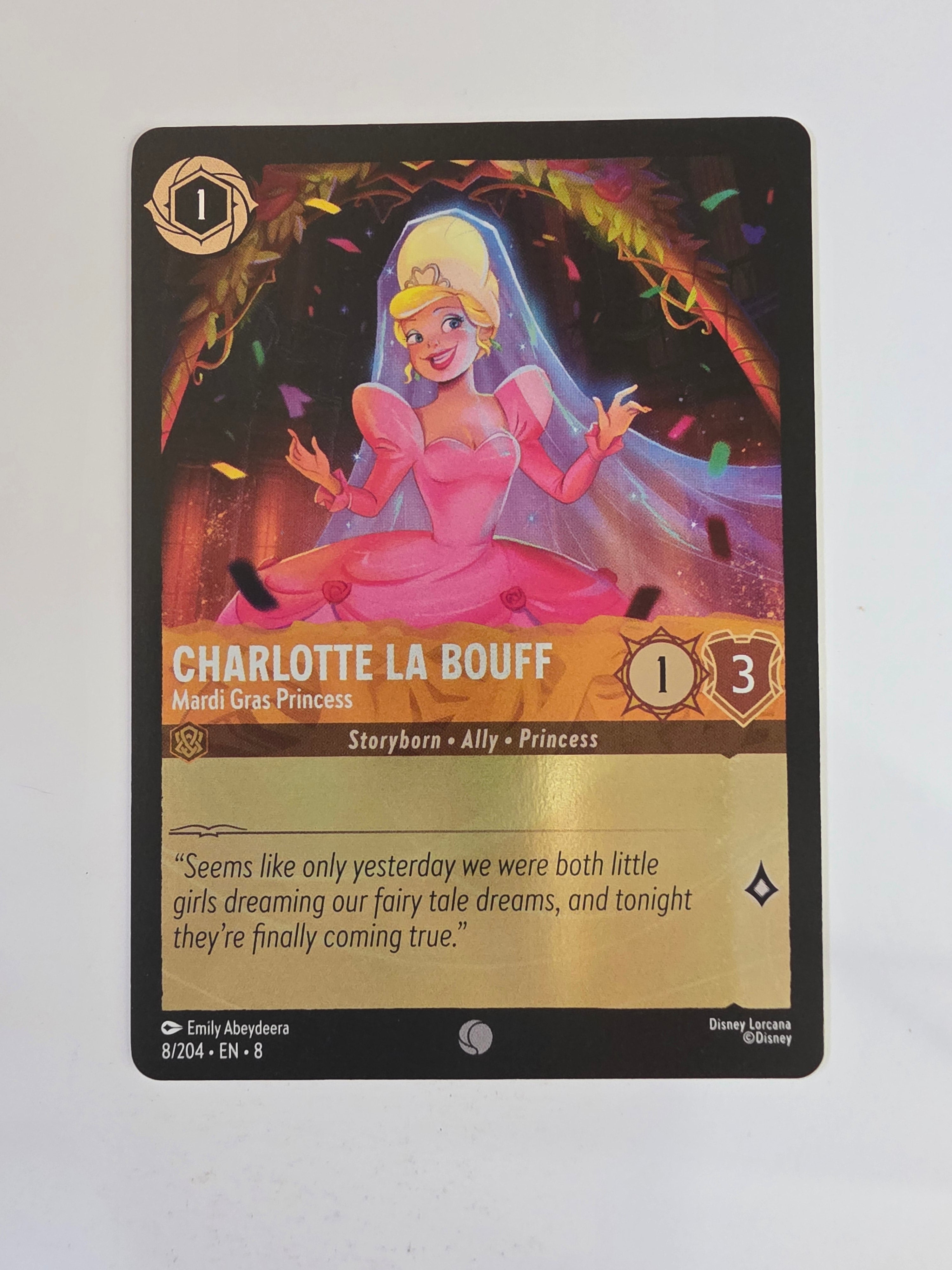 Disney Lorcana Reign of Jafar | Coldfoil | Charlotte La Bouff Mardi Gras Princess | #008 | Common