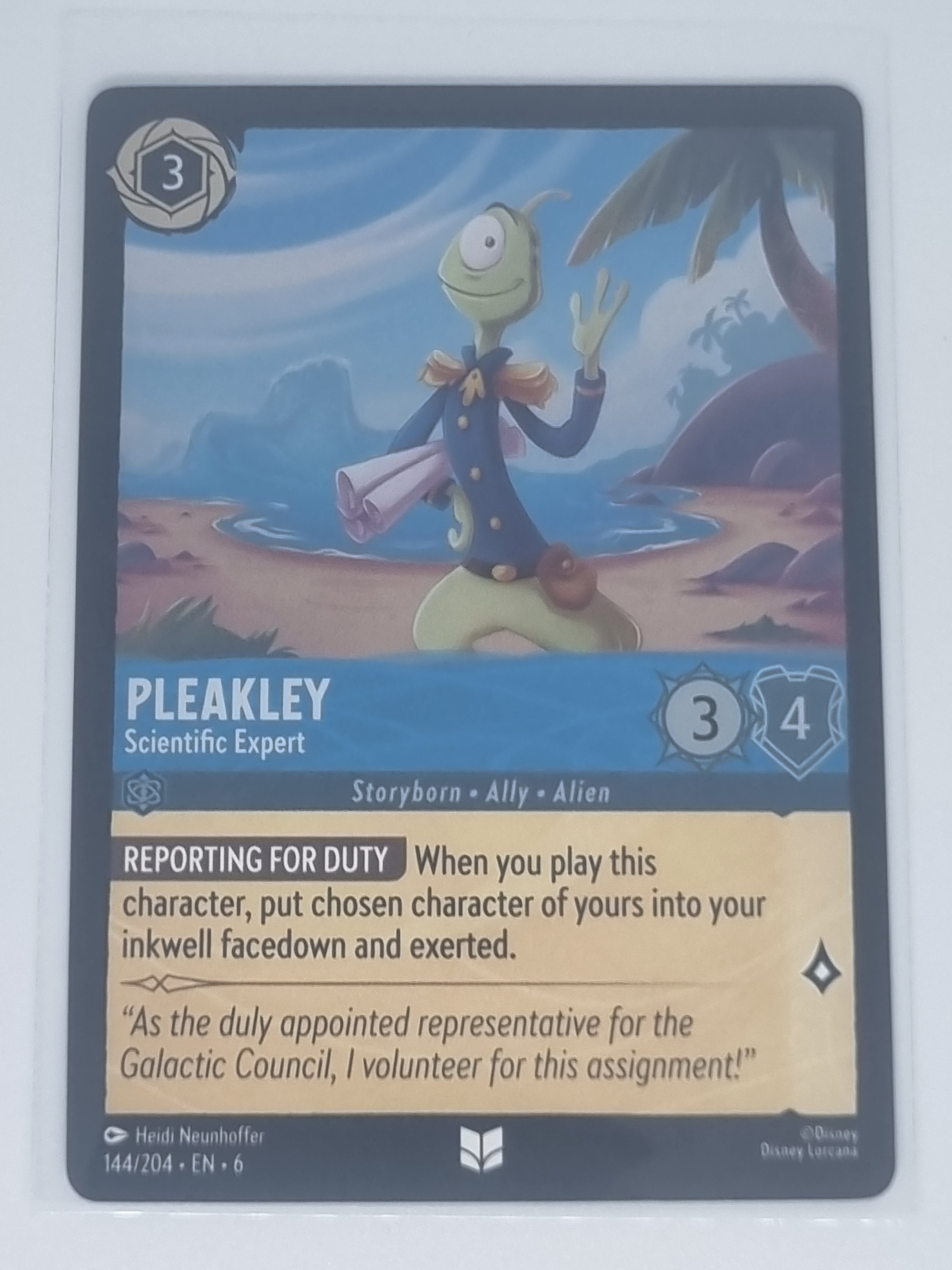 Lorcana Azurite Sea - COLDFOIL - Pleakley - Scientific Expert #144/204 Uncommon