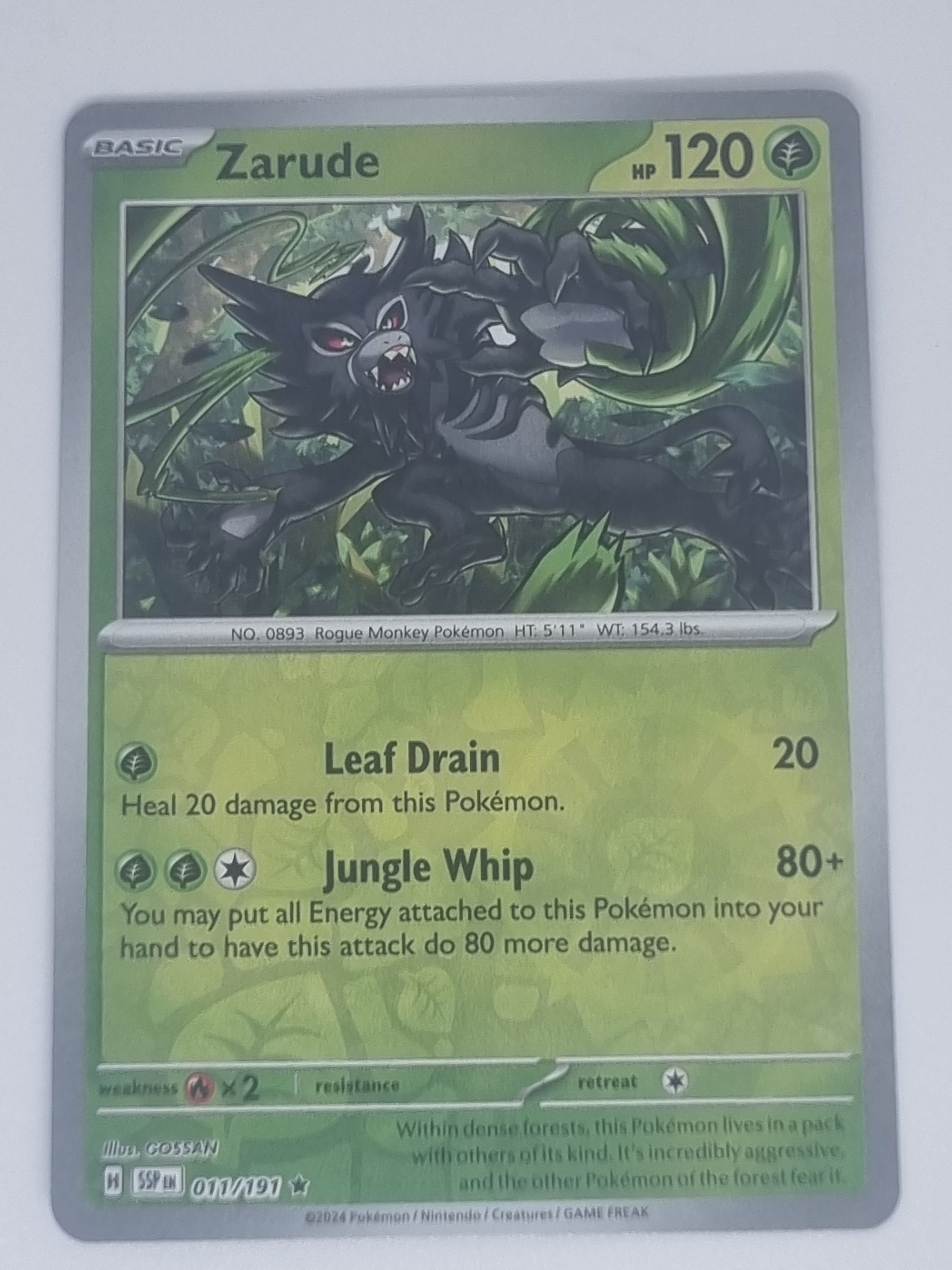 Pokemon TCG - Surging Sparks - #011/191 - Reverse Holo - Zarude - Rare