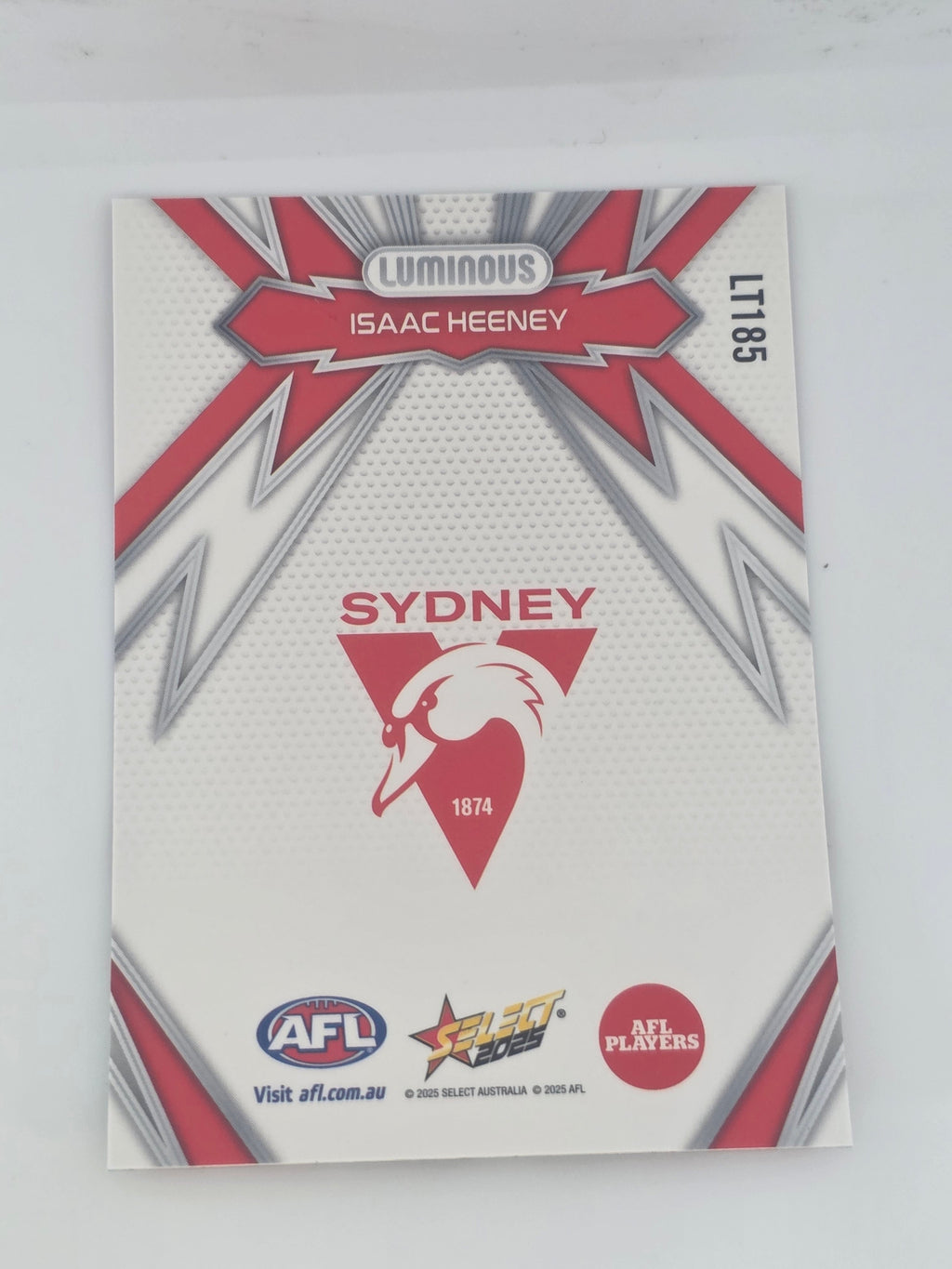 AFL Footy Stars 2025 | Luminous Thunderbolt | #LT185 | I. Heeney | Sydney Swans
