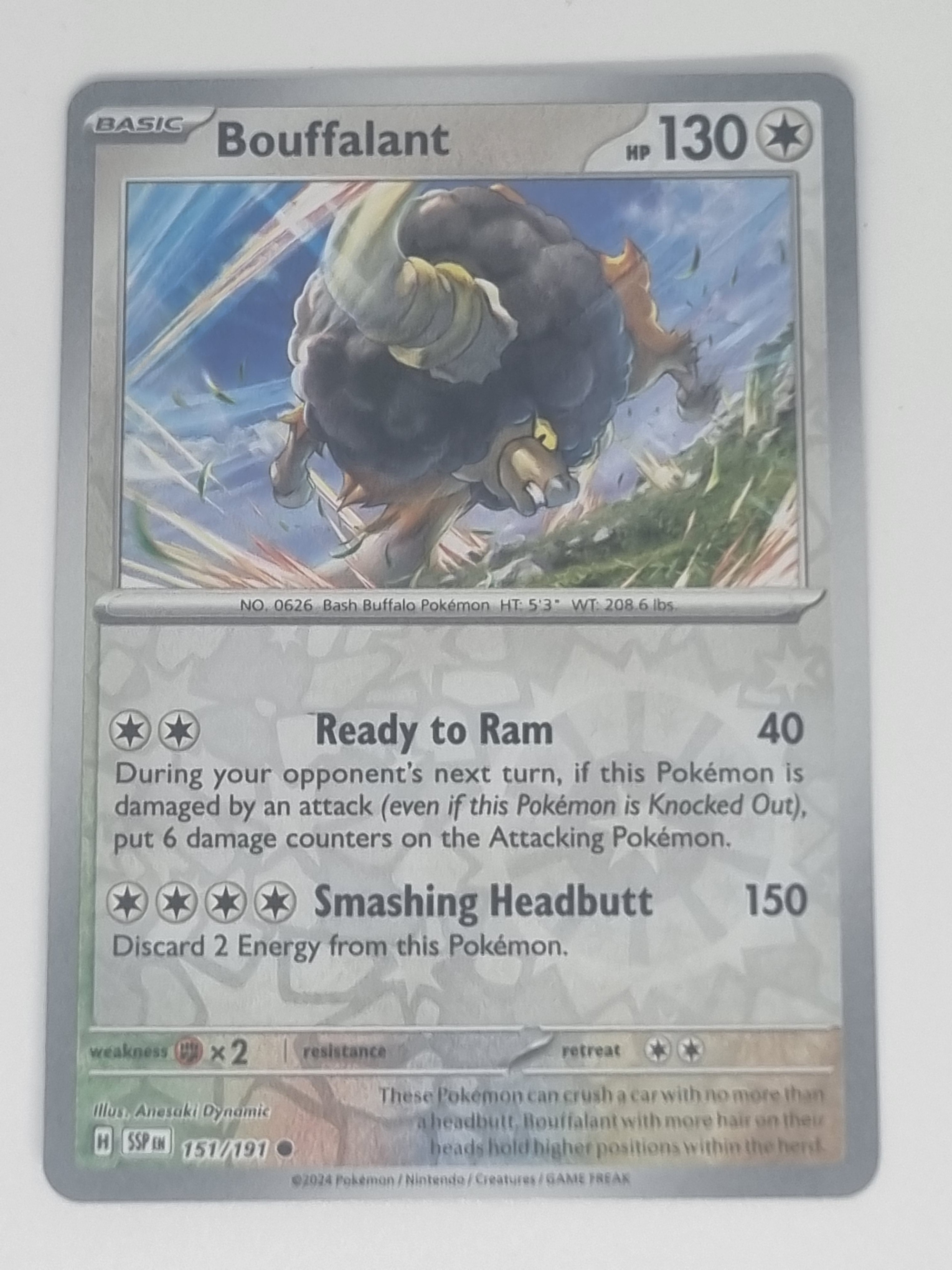 Pokemon TCG - Surging Sparks - #151/191 - Reverse Holo - Bouffalant - Common