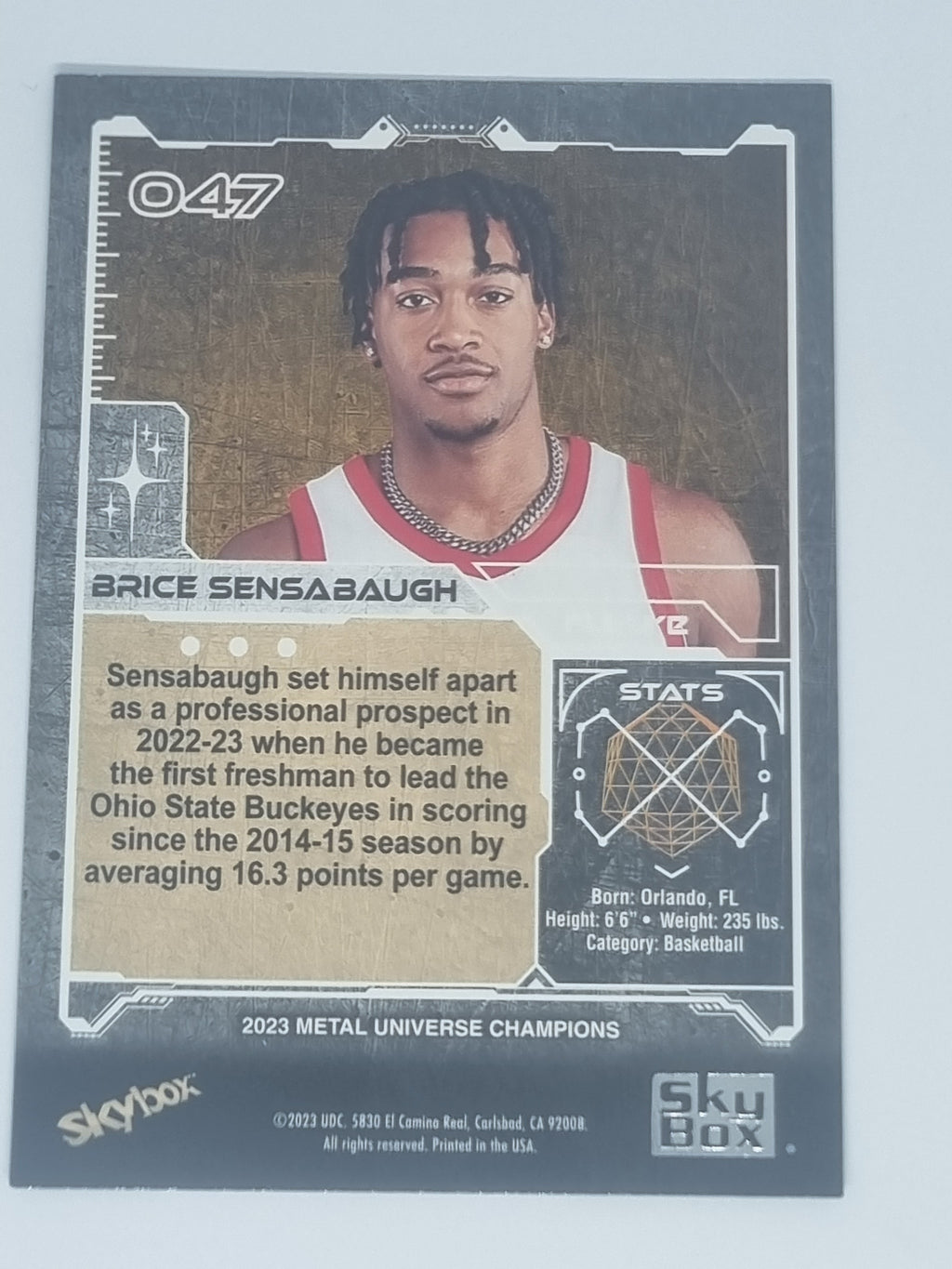 2023 Skybox Metal Universe Champions - #047 - Brice Sensabaugh