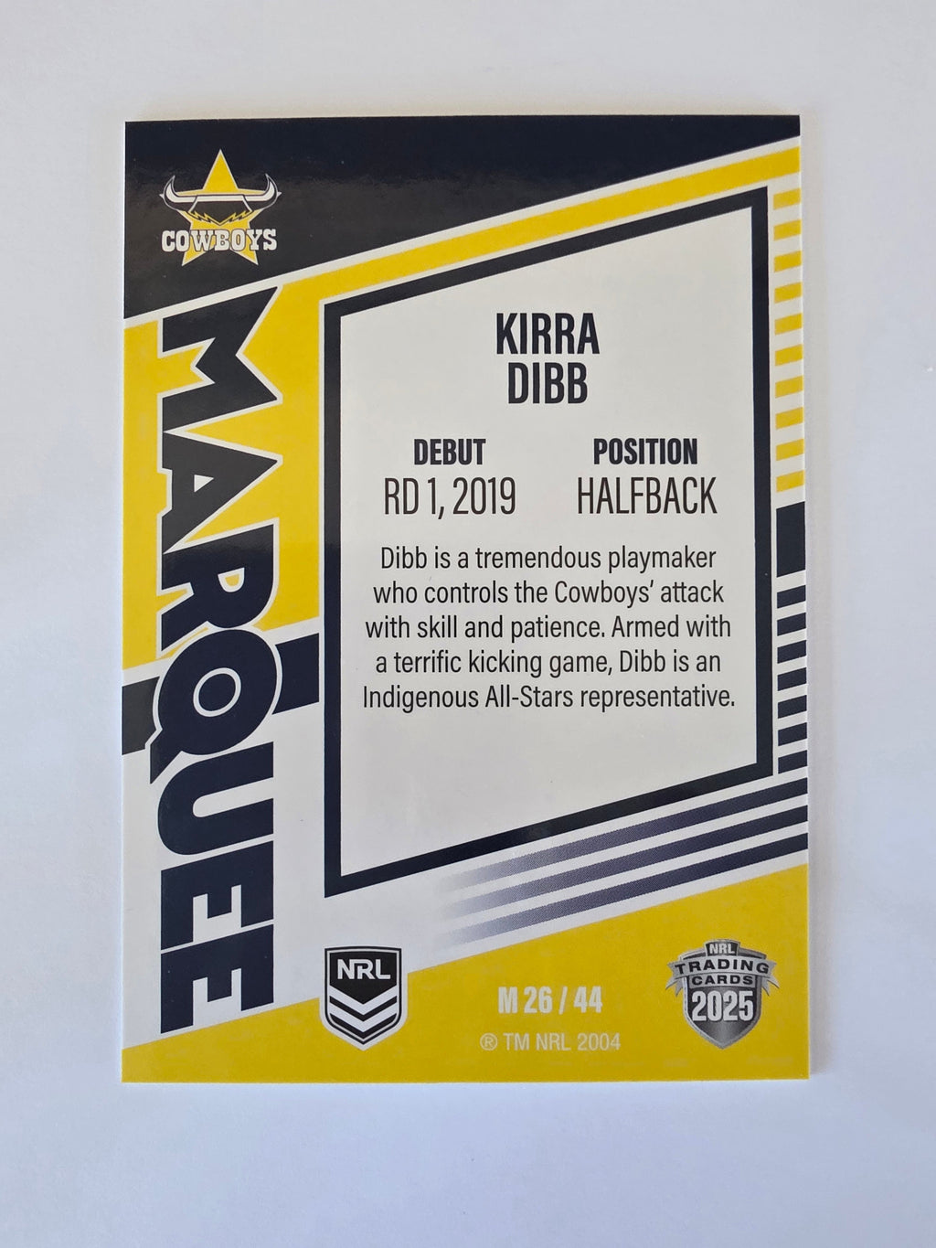 NRL 2025 Elite | Marquee | #M26 | Kirra Dibb | Cowboys