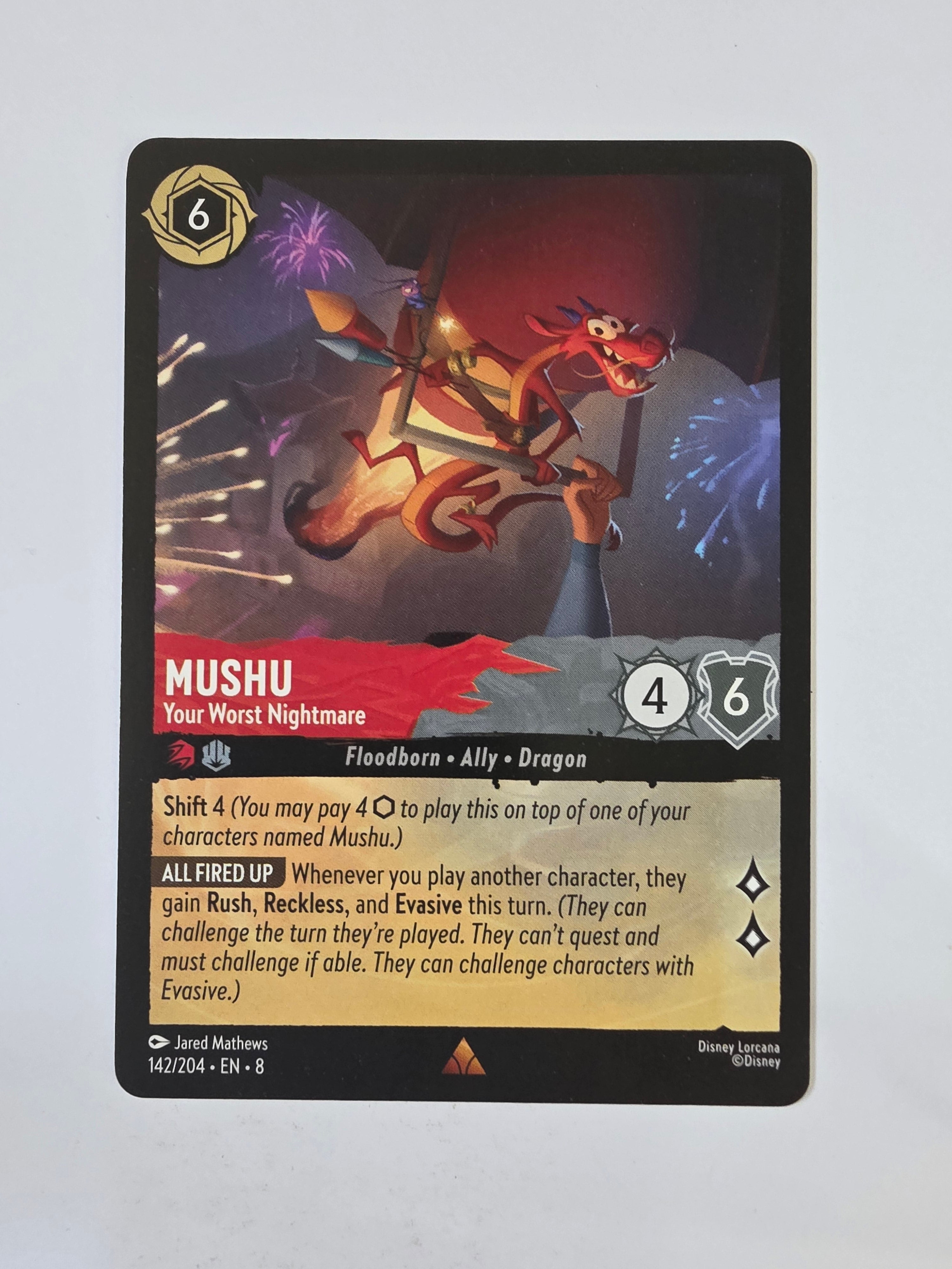 Disney Lorcana Reign of Jafar | Mushu Your Worst Nightmare | #142 | Rare