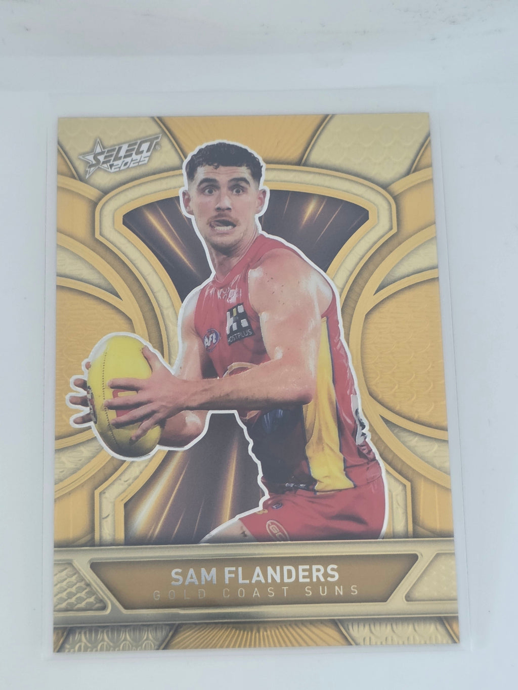 AFL Footy Stars 2025 Luminous Dragon Scales Gold #LDG101 S. FLANDERS Suns #177/399