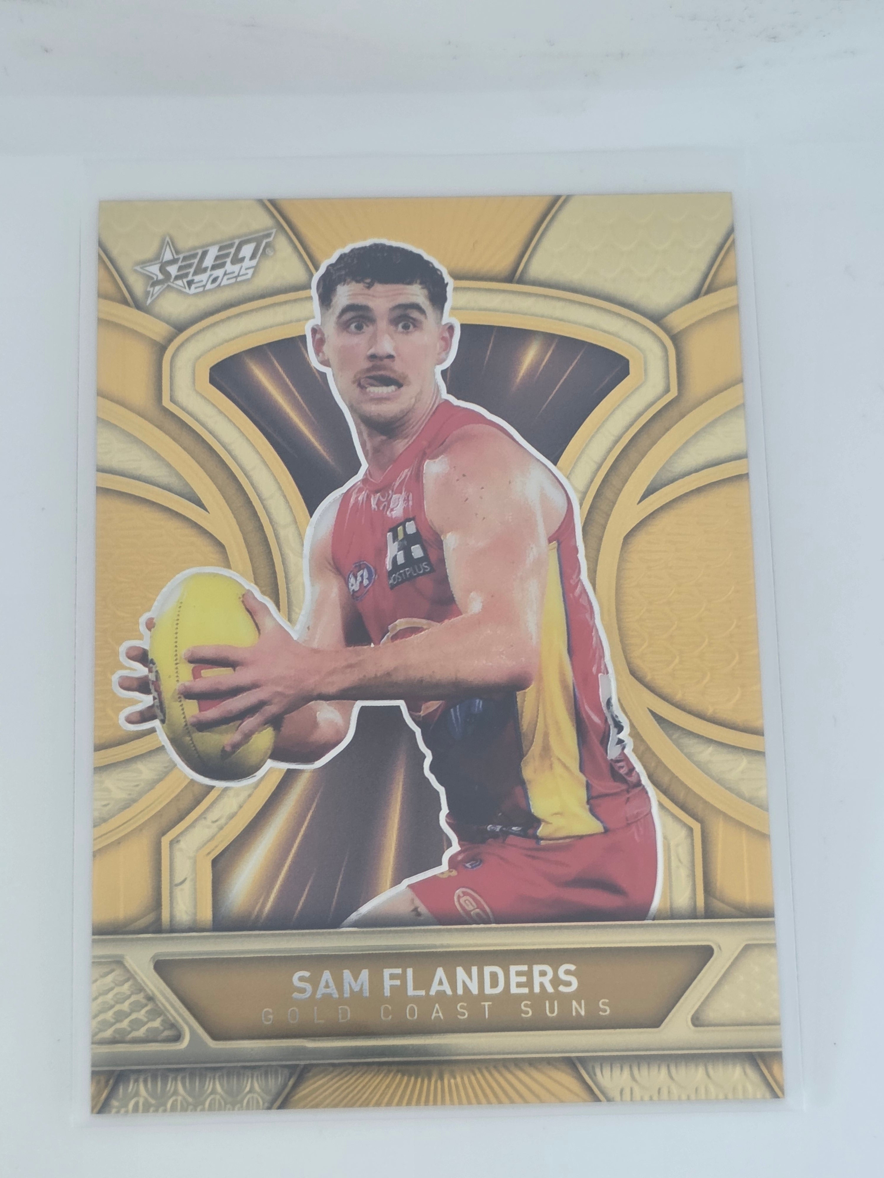 AFL Footy Stars 2025 Luminous Dragon Scales Gold #LDG101 S. FLANDERS Suns #177/399
