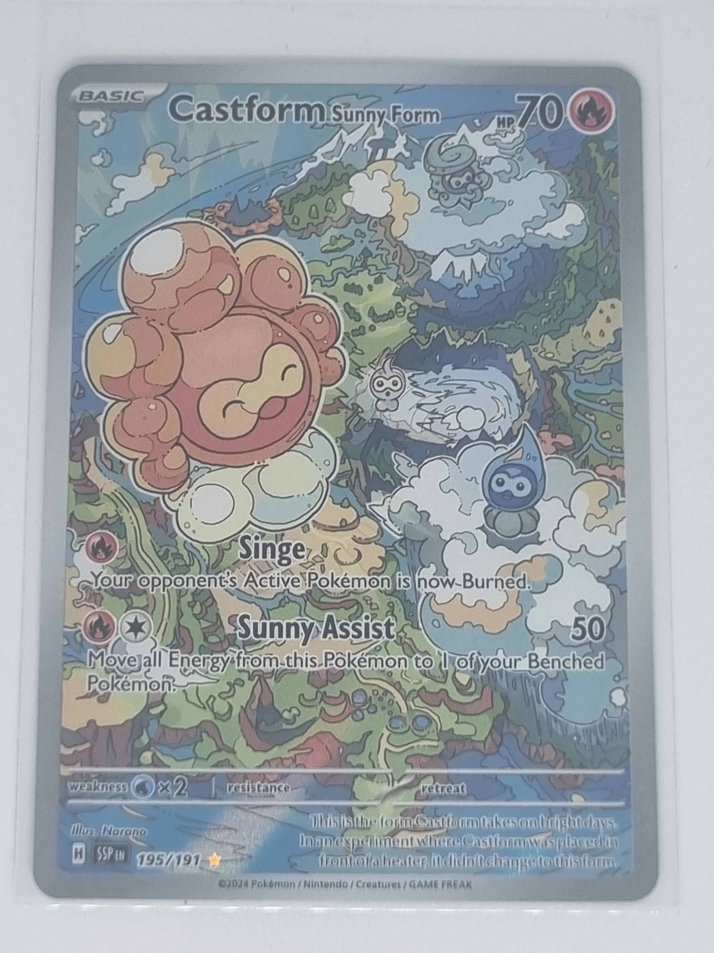 Pokemon TCG - Surging Sparks - #195/191 - Castform Sunny Form Illustration Rare