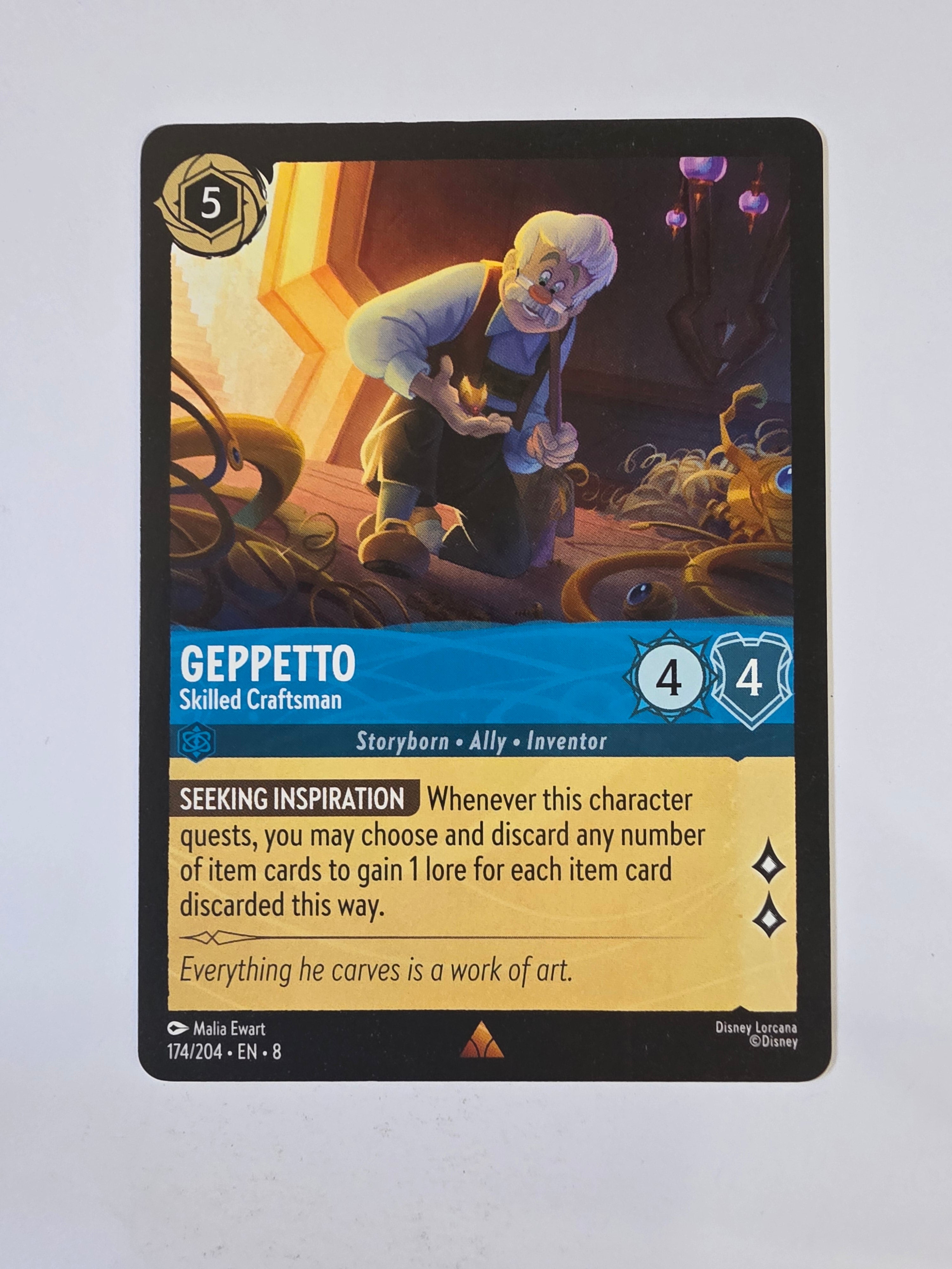 Disney Lorcana Reign of Jafar | Geppetoo Skilled Craftsman | #174 | Rare