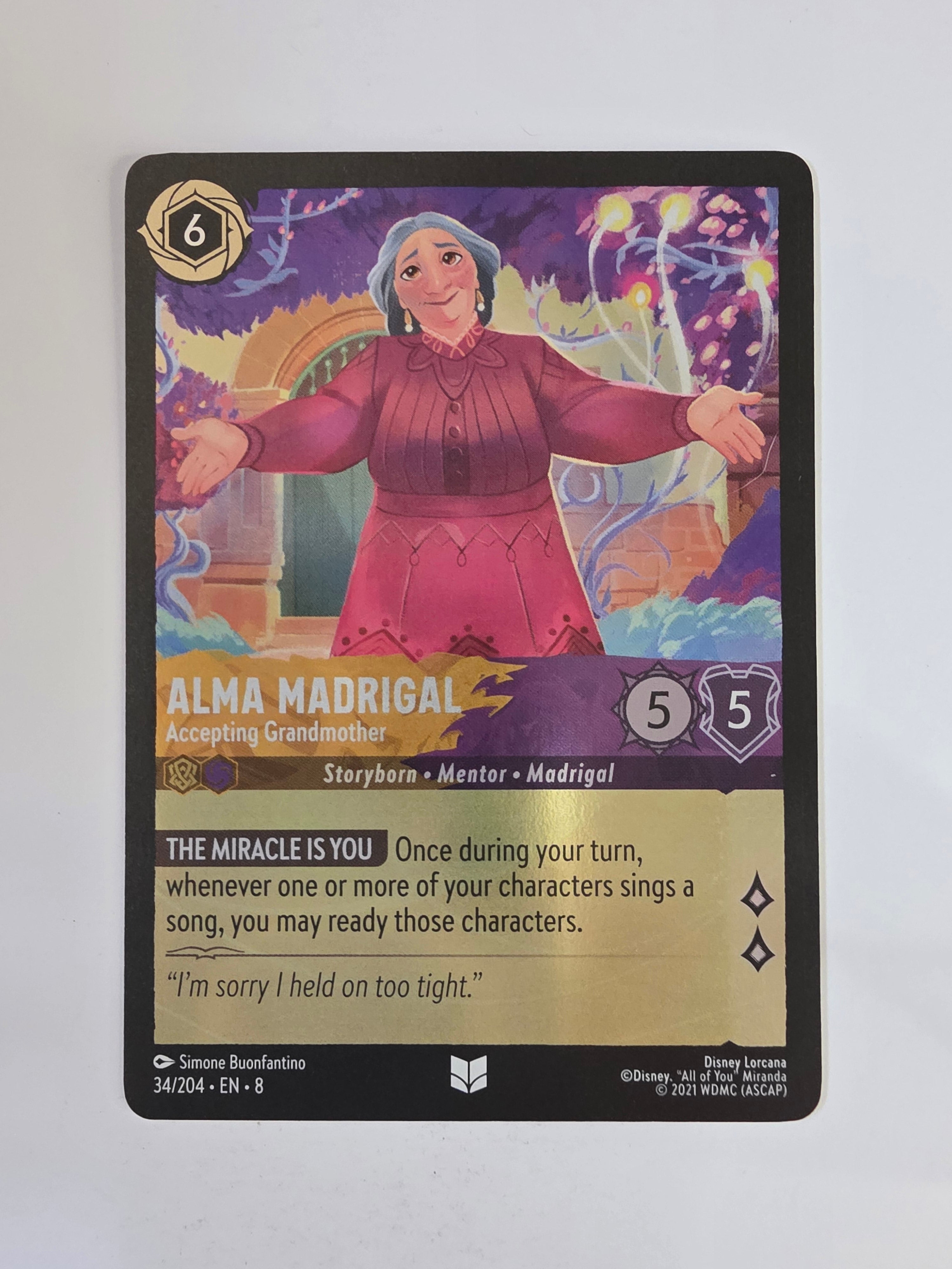 Disney Lorcana Reign of Jafar | Coldfoil | Alma Madrigal Accepting Grandmother | #034 | Uncomon