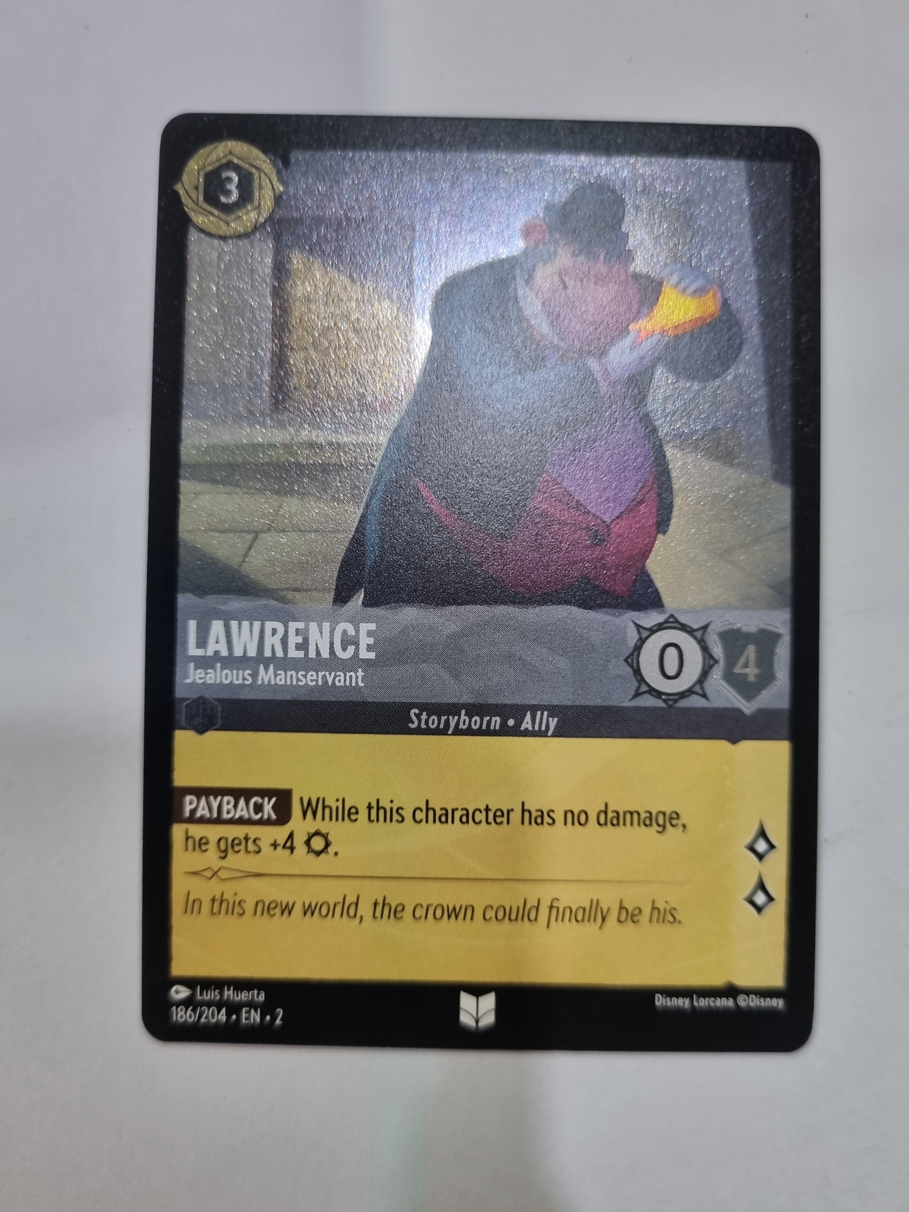 Lorcana - Floodborn - #186/204 - Coldfoil - Lawrence - Jealous Manservant - Uncommon
