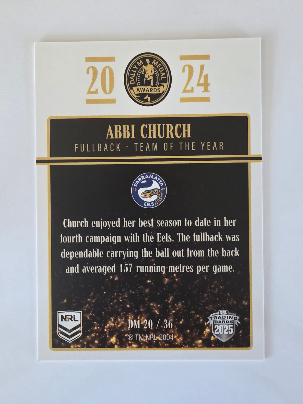 NRL 2025 Elite | 2024 Dally M Awards | #DM20 | Abbi Church | Eels