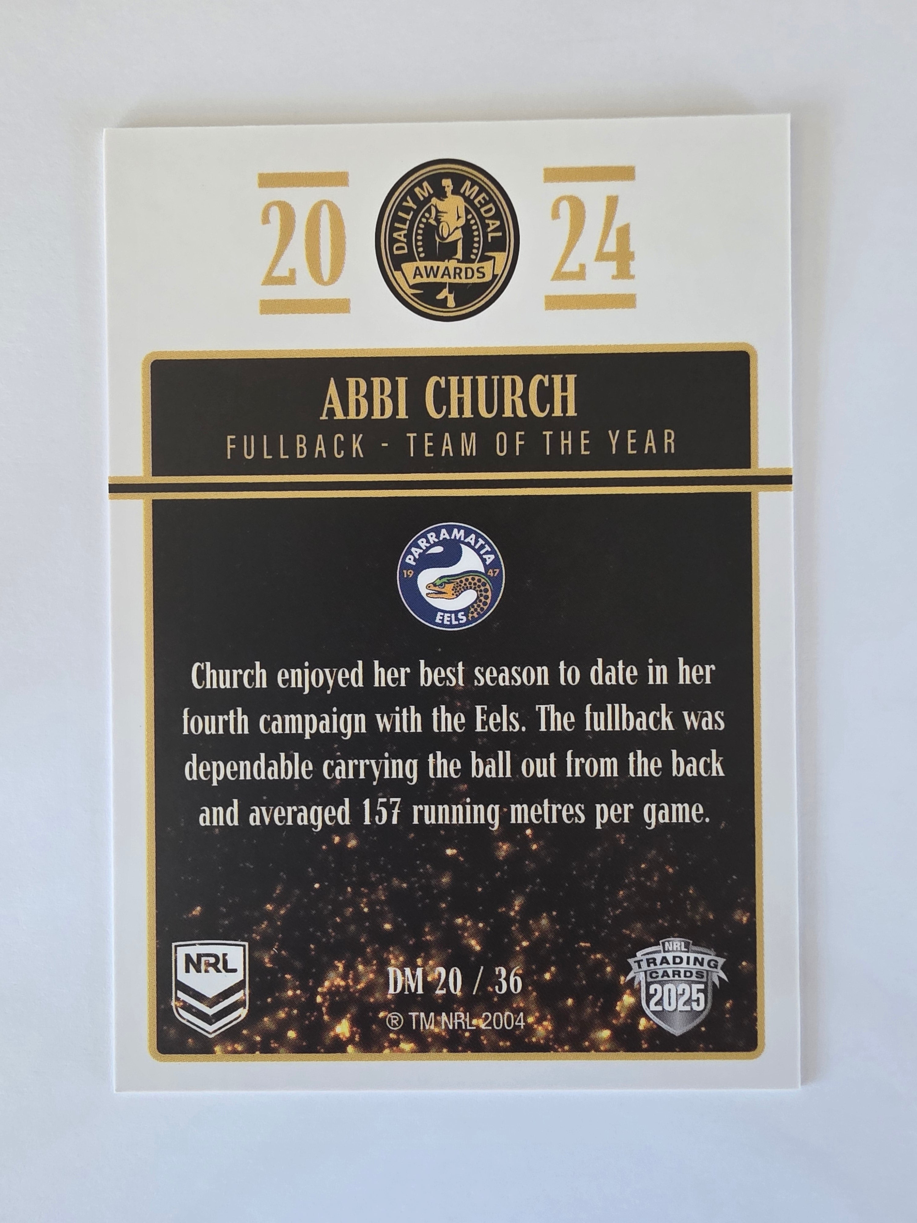 NRL 2025 Elite | 2024 Dally M Awards | #DM20 | Abbi Church | Eels