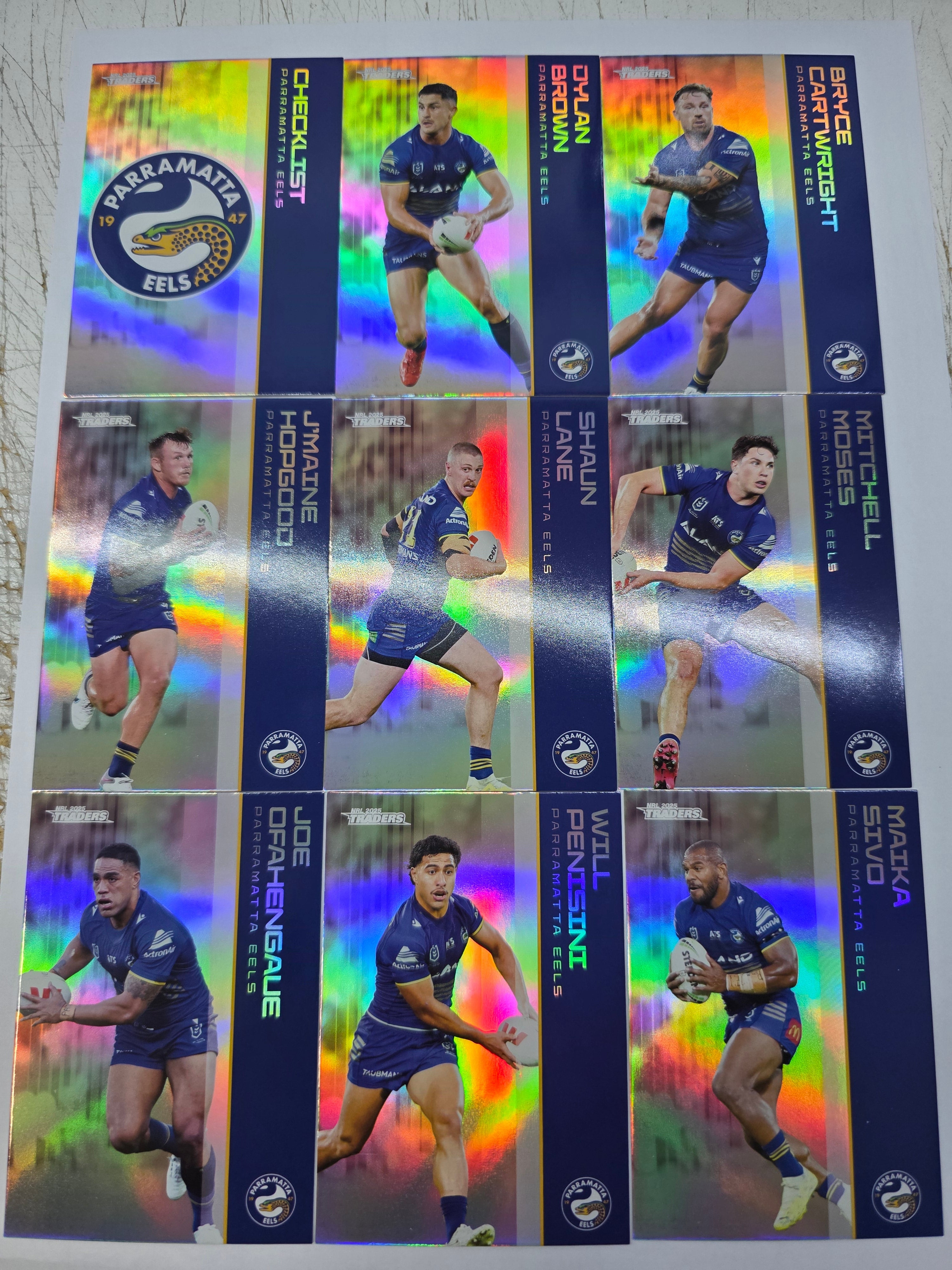NRL 2025 Traders - Silver Team Set 9 Cards - Eels