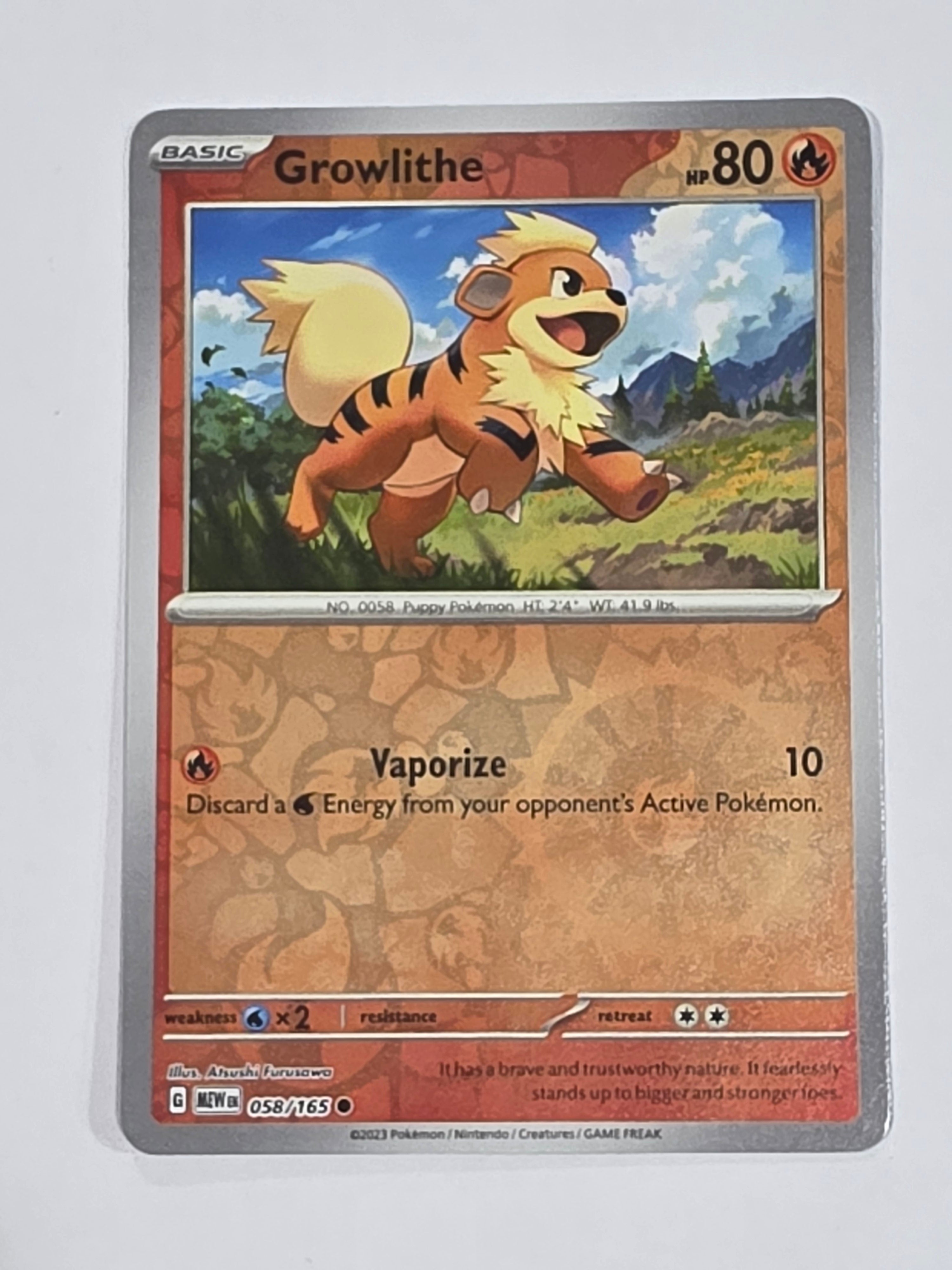 Pokemon TCG - Pokemon 151 - #058/165 - Reverse Holo - Growlithe - Common