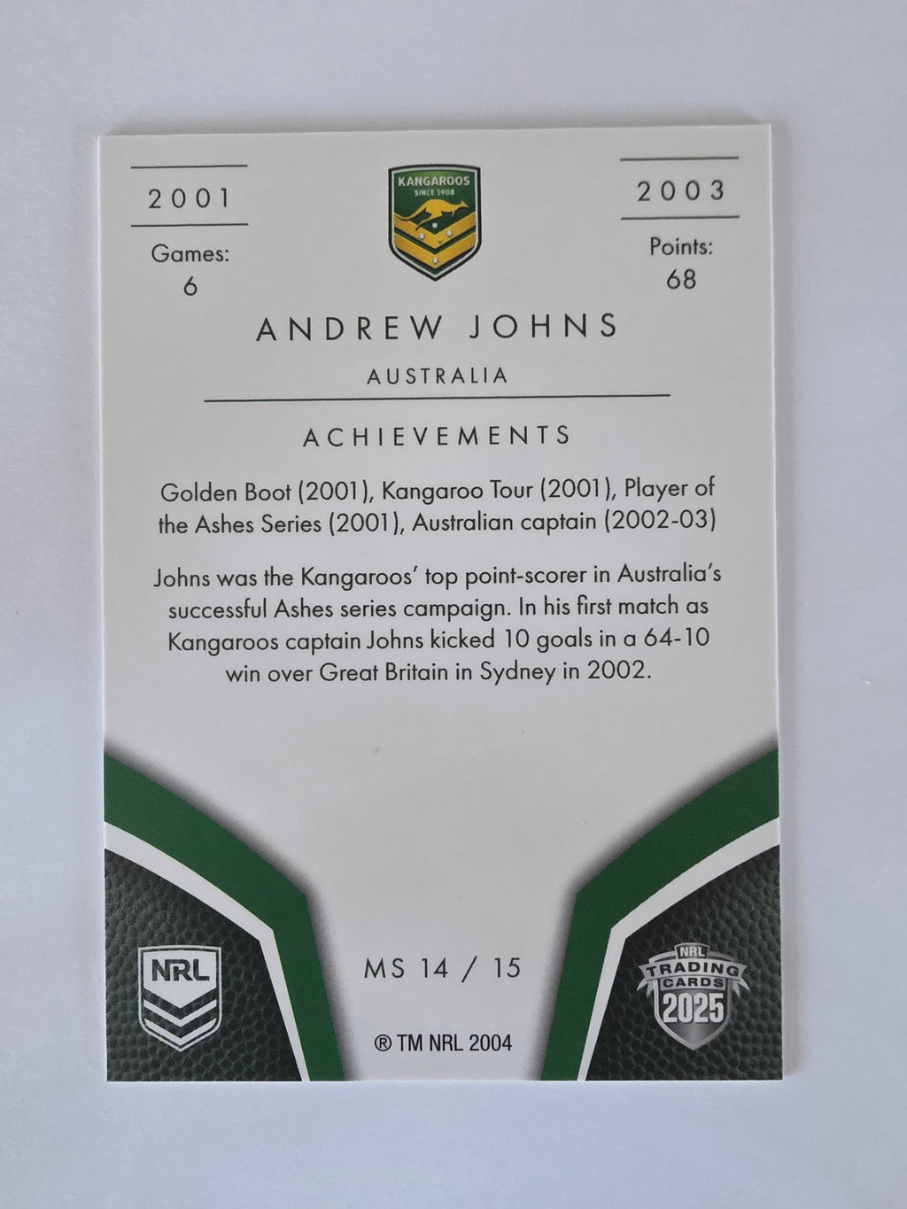 NRL 2025 Elite | Master Series Andrew Johns | #MS14 | Australia 01-03